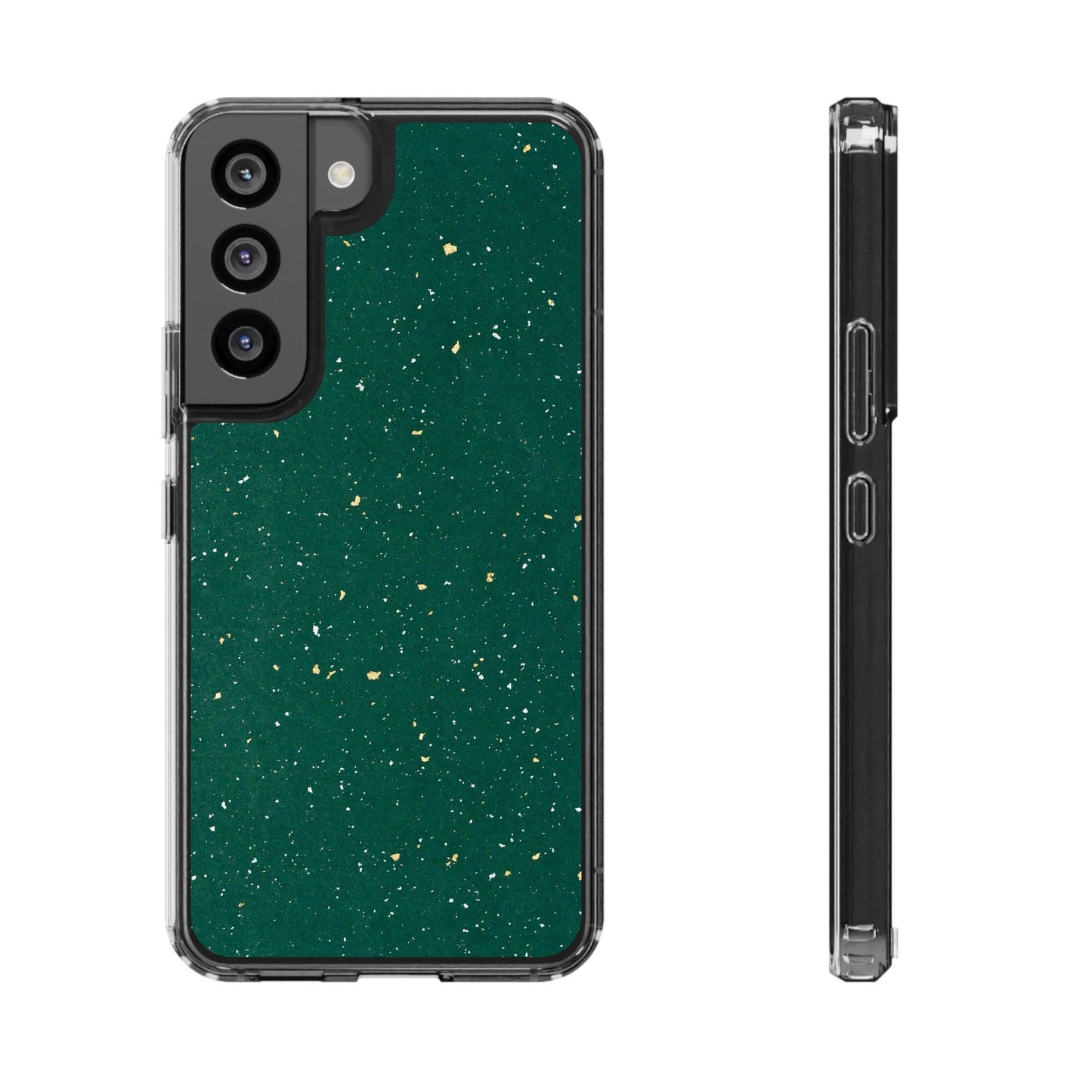 Clear Cases Green with Glitter