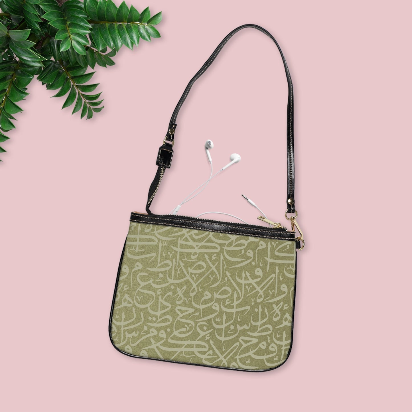 Arabic Calligraphy Letters  Shoulder Bag — Small Leather Crossbody Purse