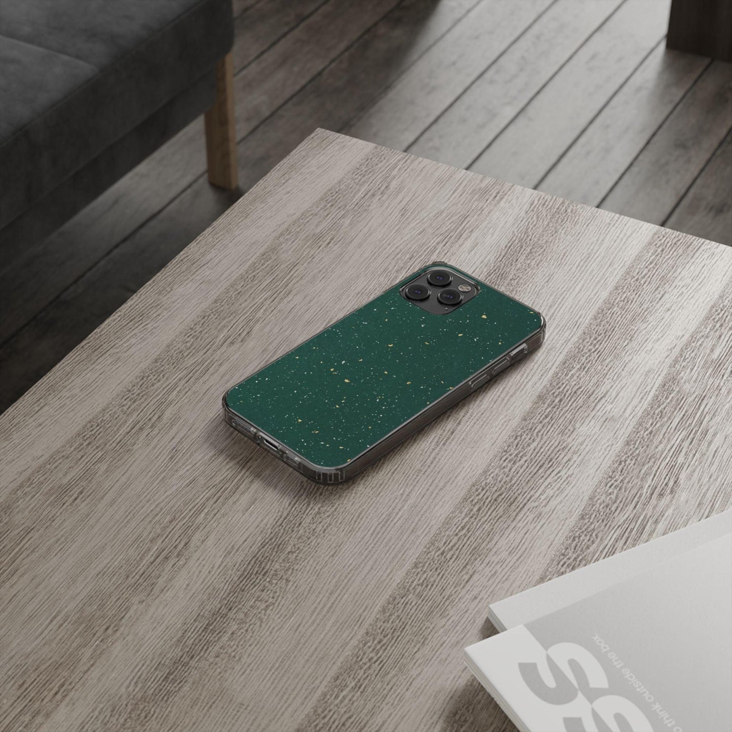 Clear Cases Green with Glitter