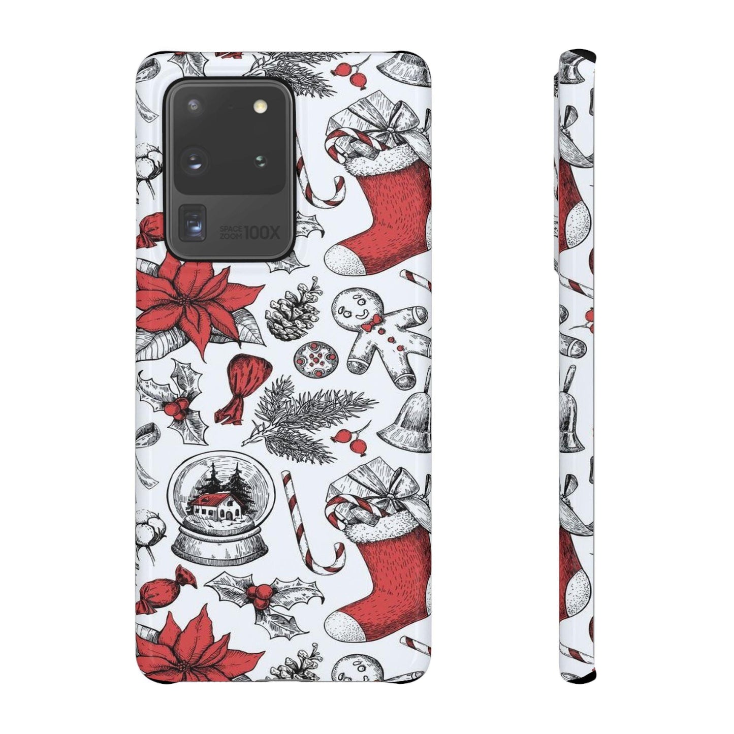 Samsung Clear Silicone Phone Case with Christmas Holiday Pattern – Festive Protection for Your Device