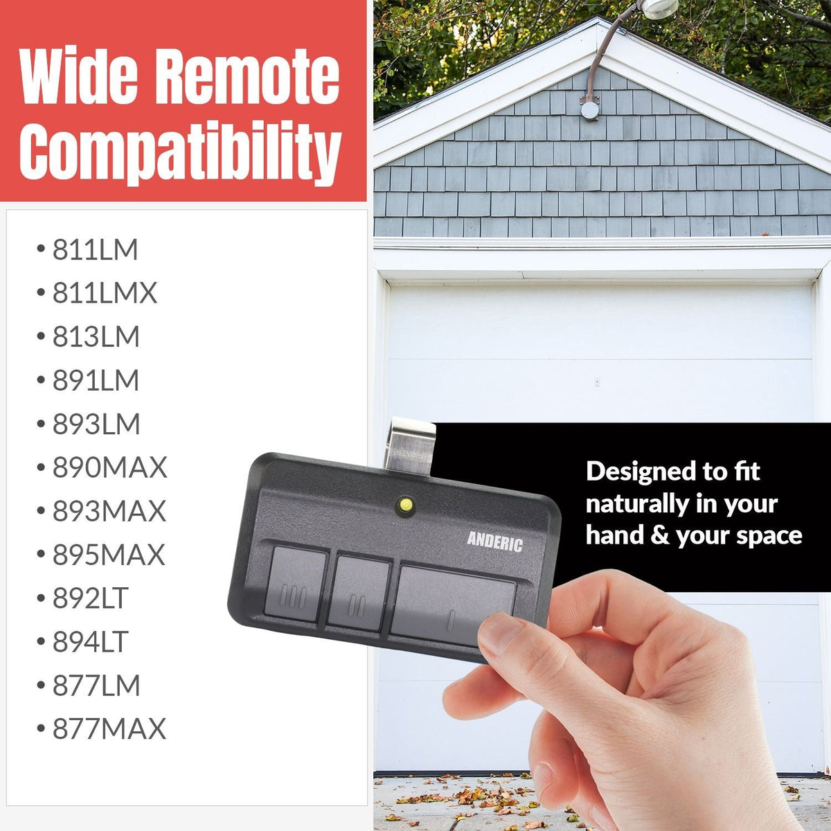 Allstar 110925 MVP Series 3 Button 318mhz Garage Door Opener Remote Control