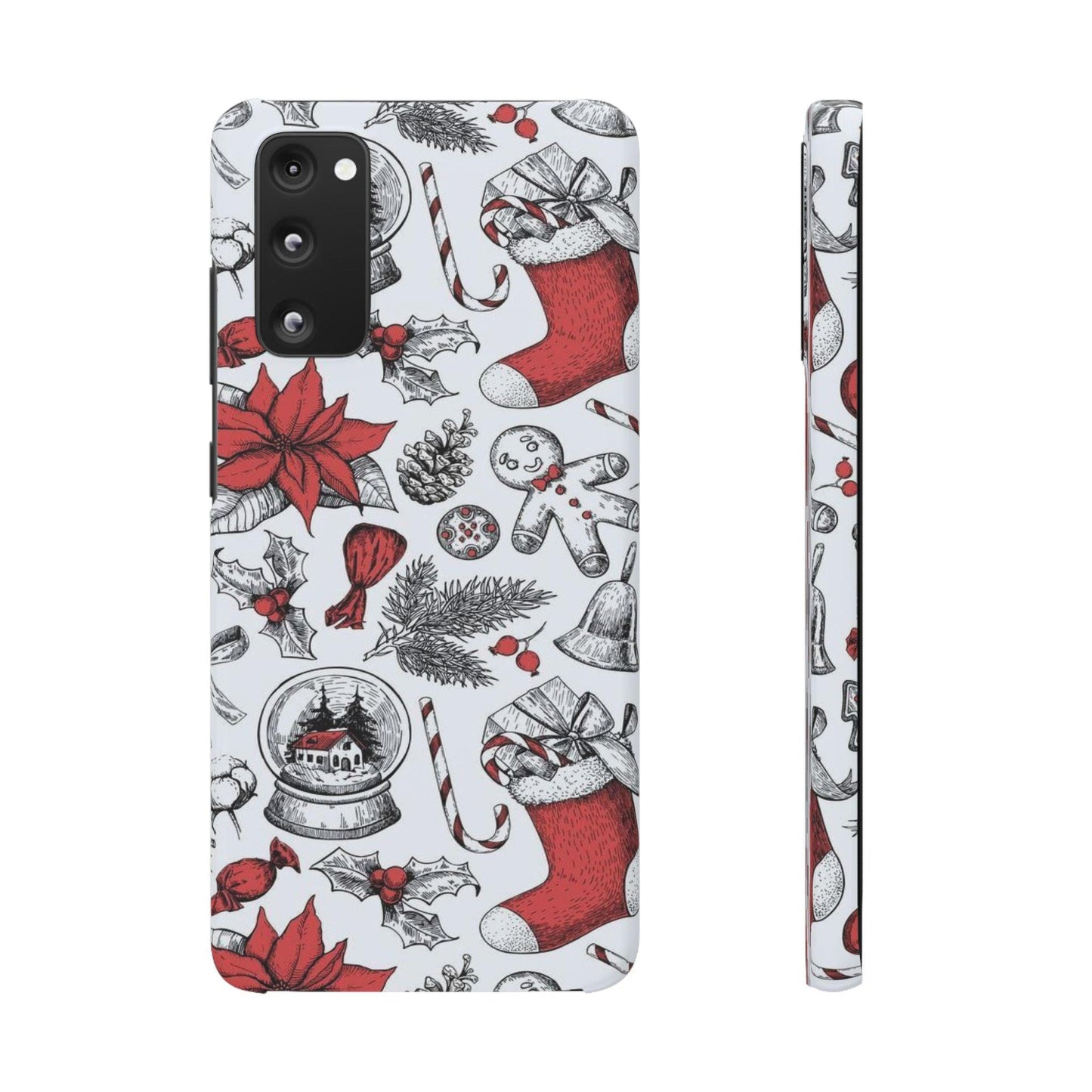 Samsung Clear Silicone Phone Case with Christmas Holiday Pattern – Festive Protection for Your Device