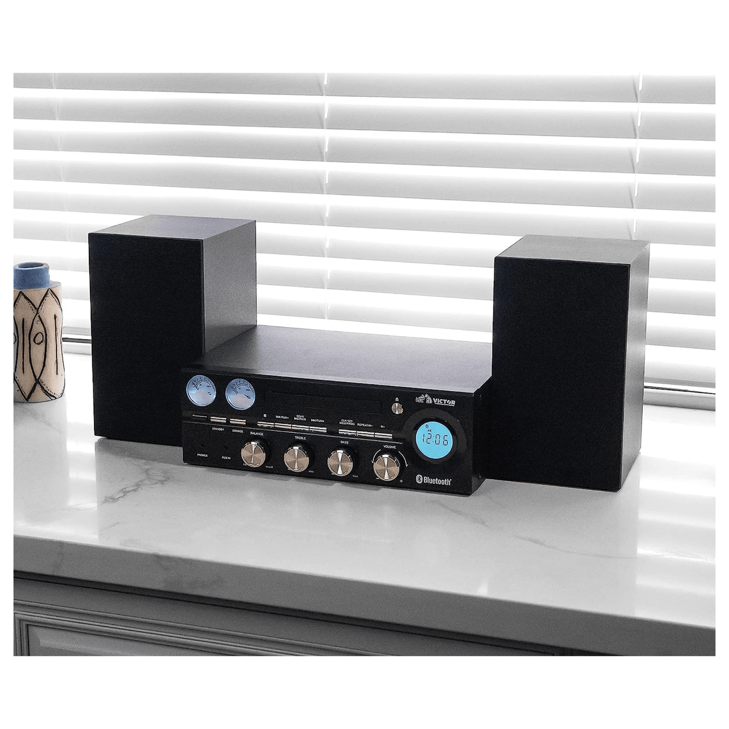 Victor Milwaukee 50W Desktop CD Stereo System Black - Refurbished
