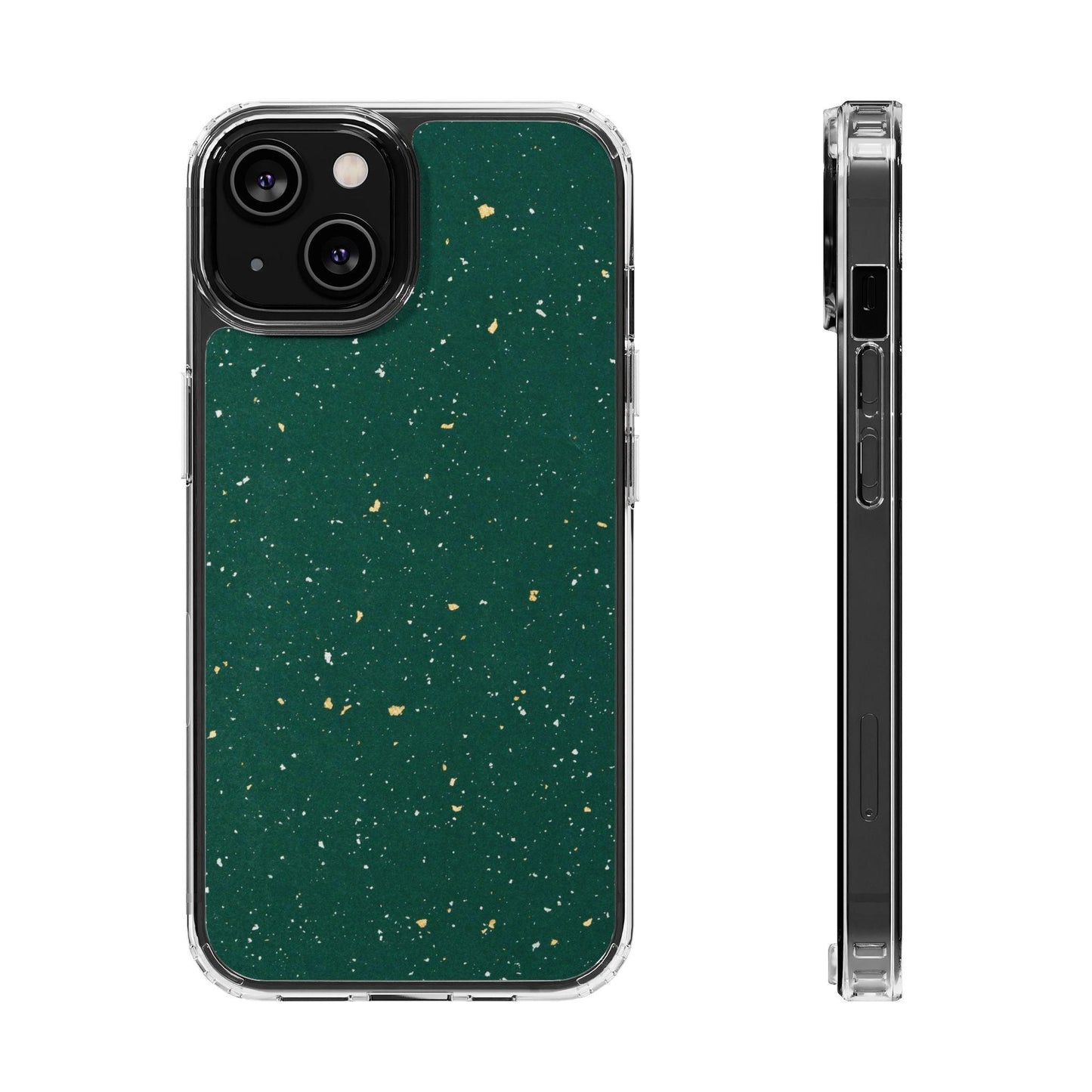 Clear Cases Green with Glitter