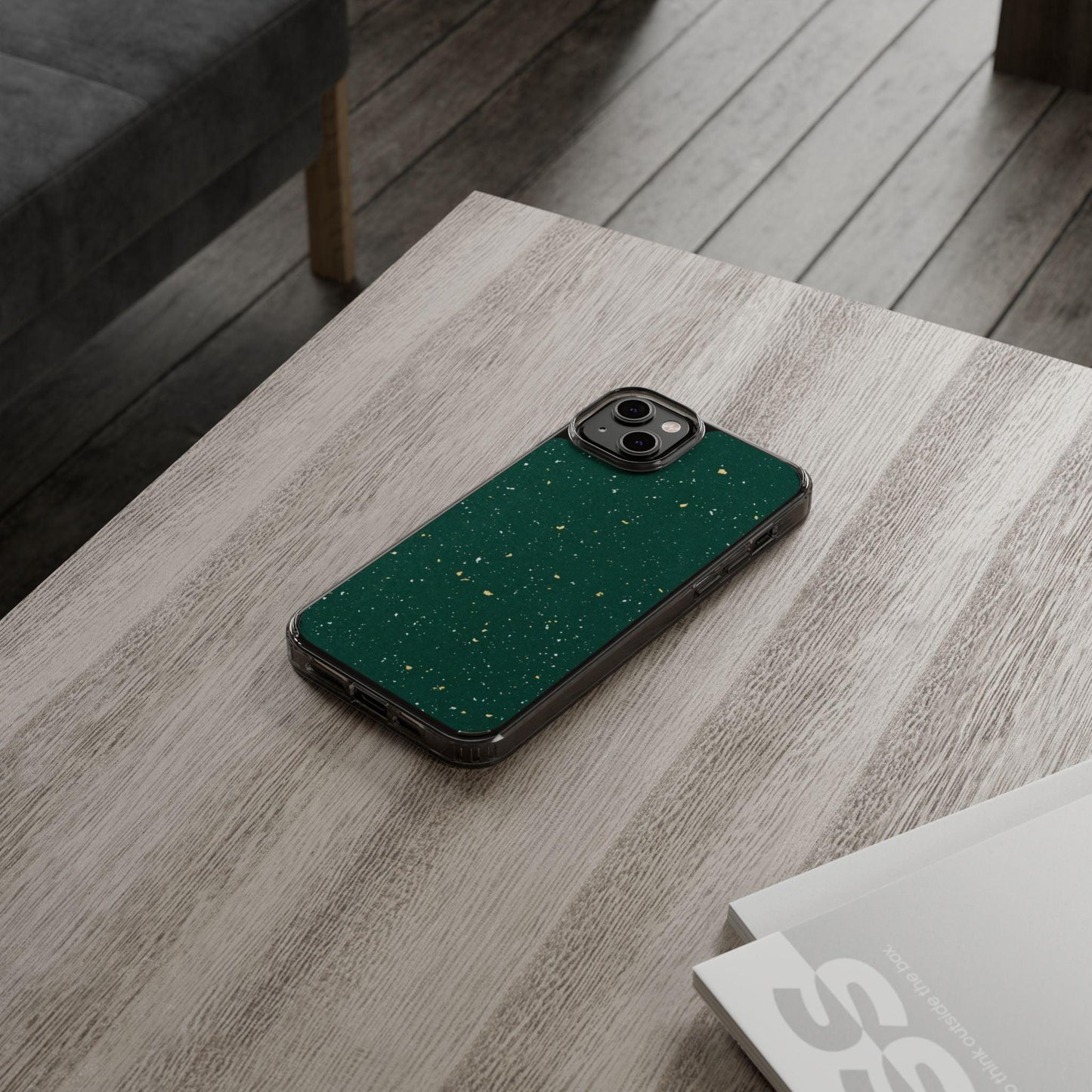 Clear Cases Green with Glitter