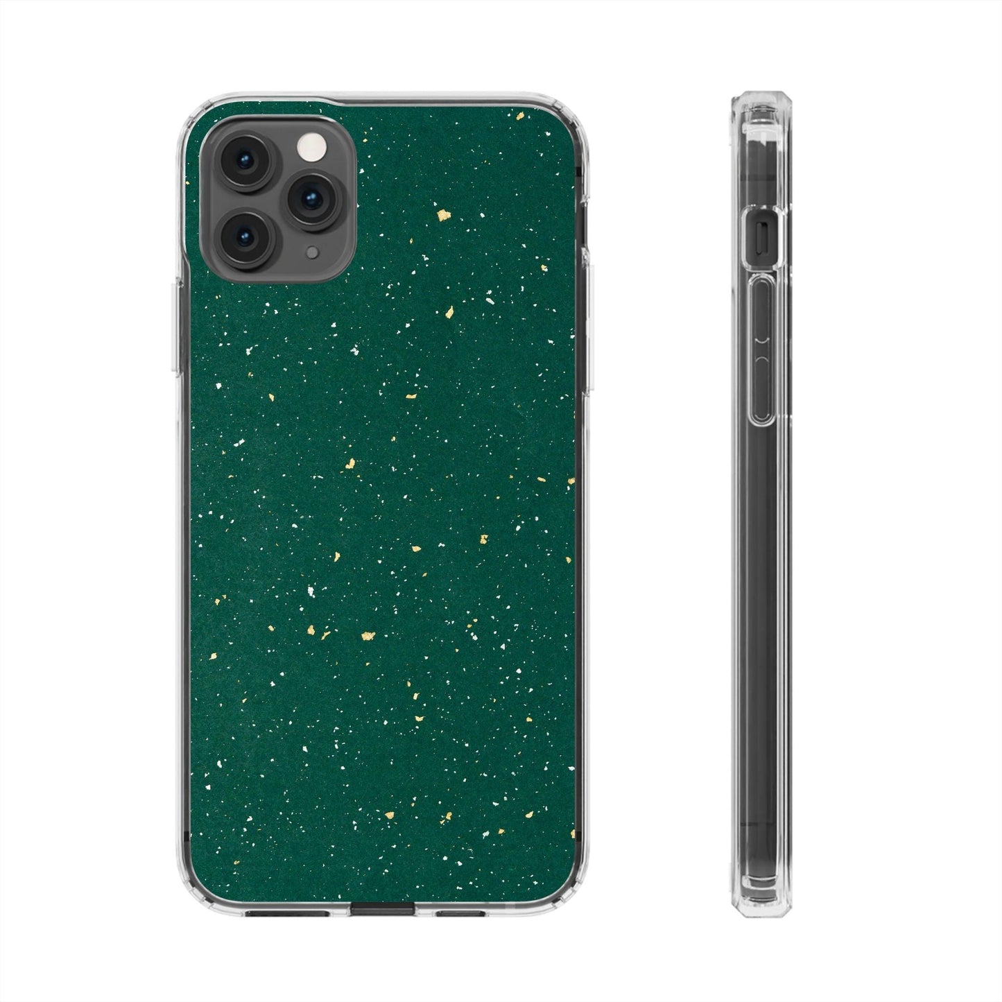 Clear Cases Green with Glitter