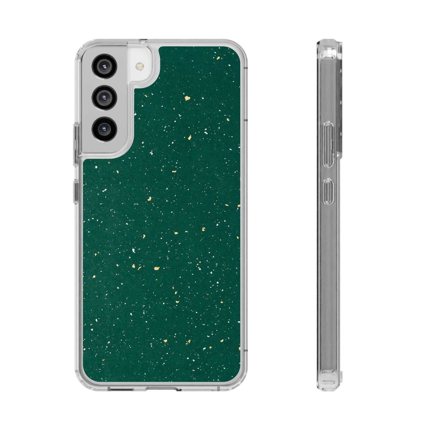 Clear Cases Green with Glitter