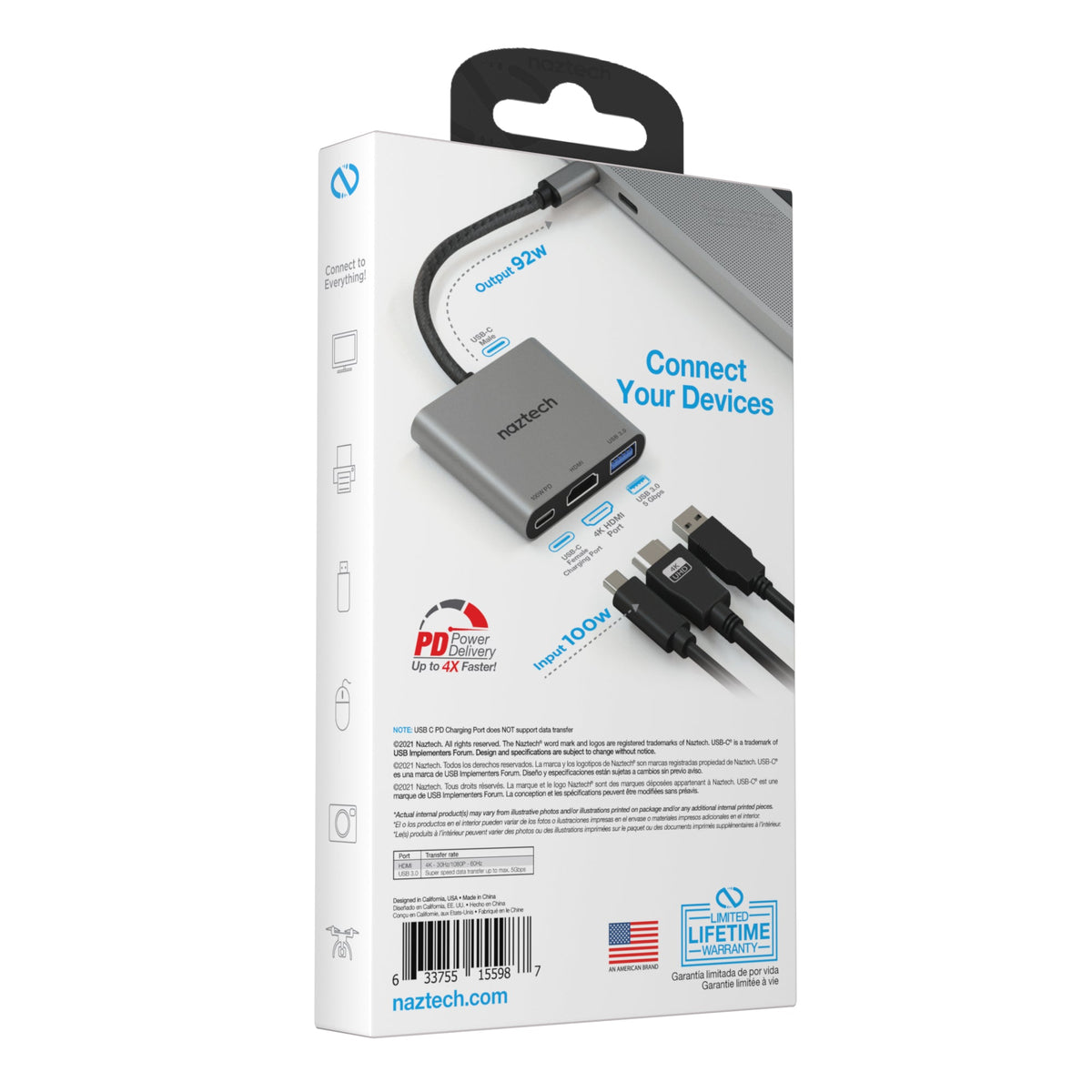 Naztech Portable MaxDrive 3100W Universal USB-C Hub