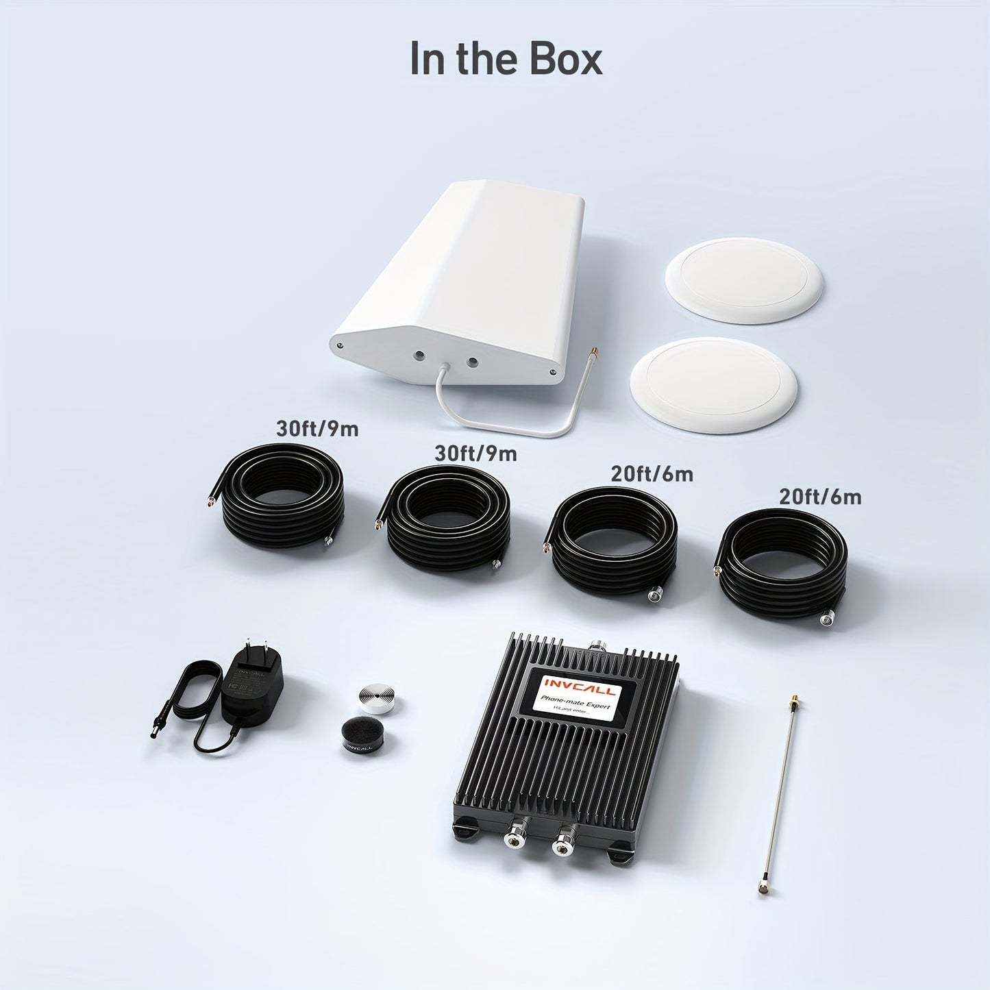INVCALL Cell Phone Signal Booster For Large Office House With 2 Indoor Antennas, Cell Booster For 5G/4G LTE 3G, Up To 8, 000 Sq Ft, All U.S. Carriers, Band 2/4/5/12/13/17/25 FCC Approved