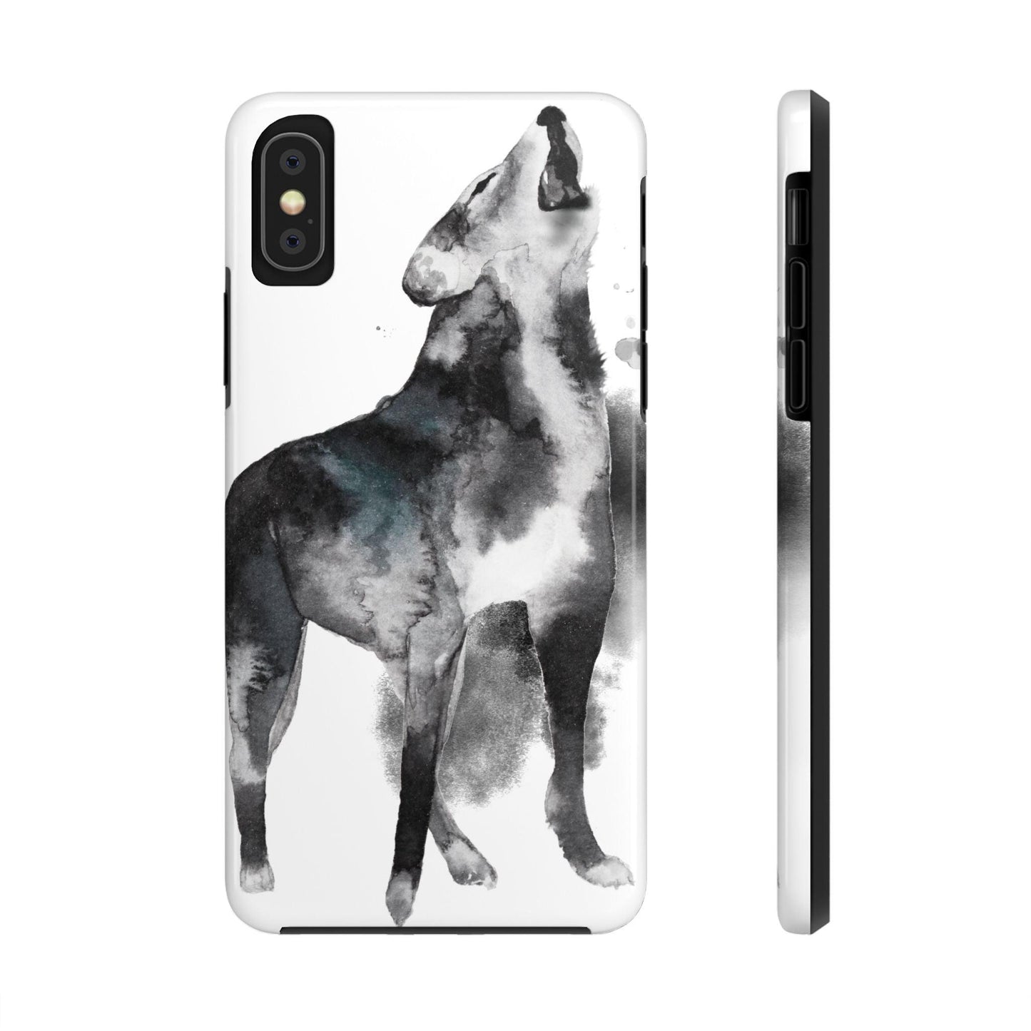 Black and White Dog Printed Tough Phone Cases