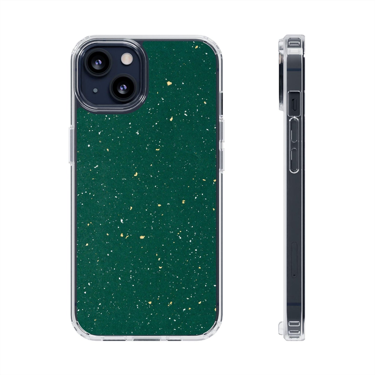 Clear Cases Green with Glitter