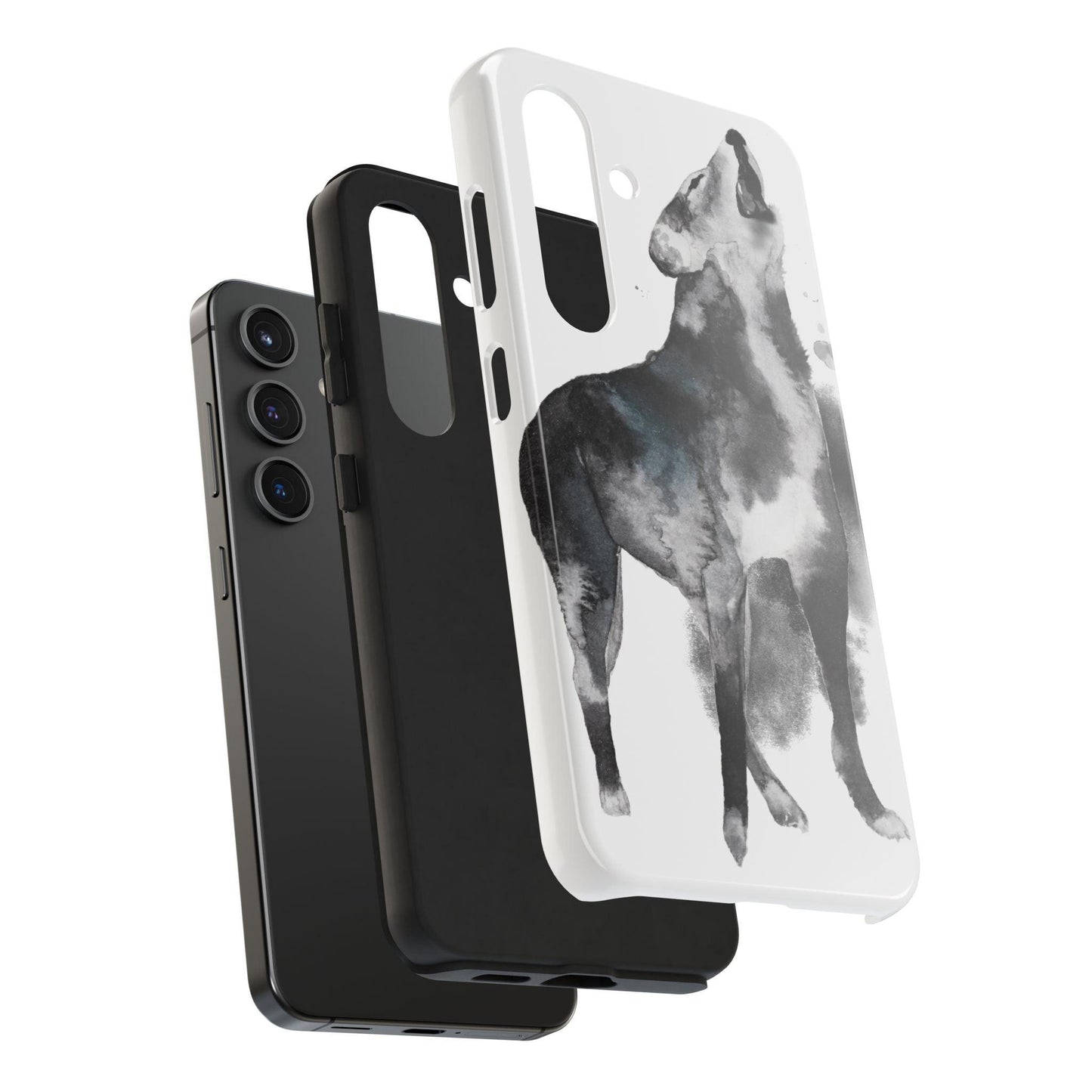 Black and White Dog Printed Tough Phone Cases