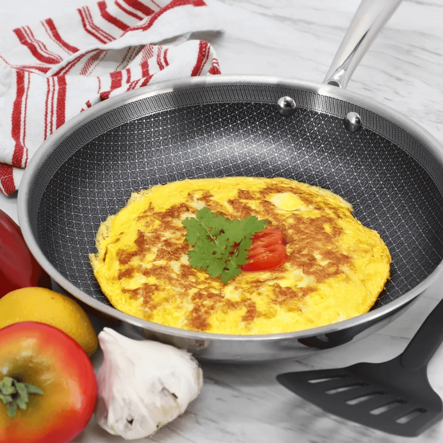 Better Chef 10-Inch 3-Ply Stainless Steel Nonstick Fry Pan with Rolled Edge