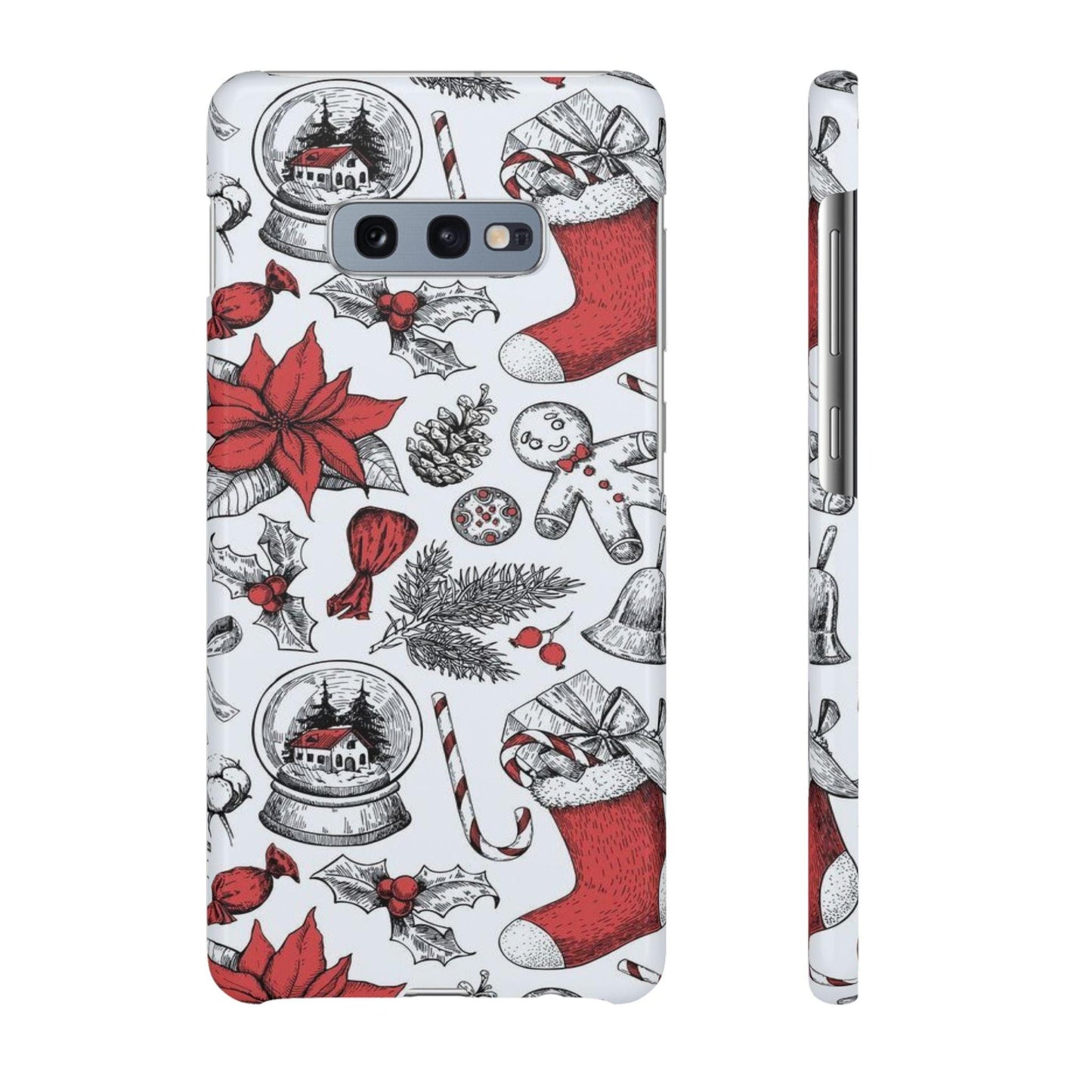 Samsung Clear Silicone Phone Case with Christmas Holiday Pattern – Festive Protection for Your Device