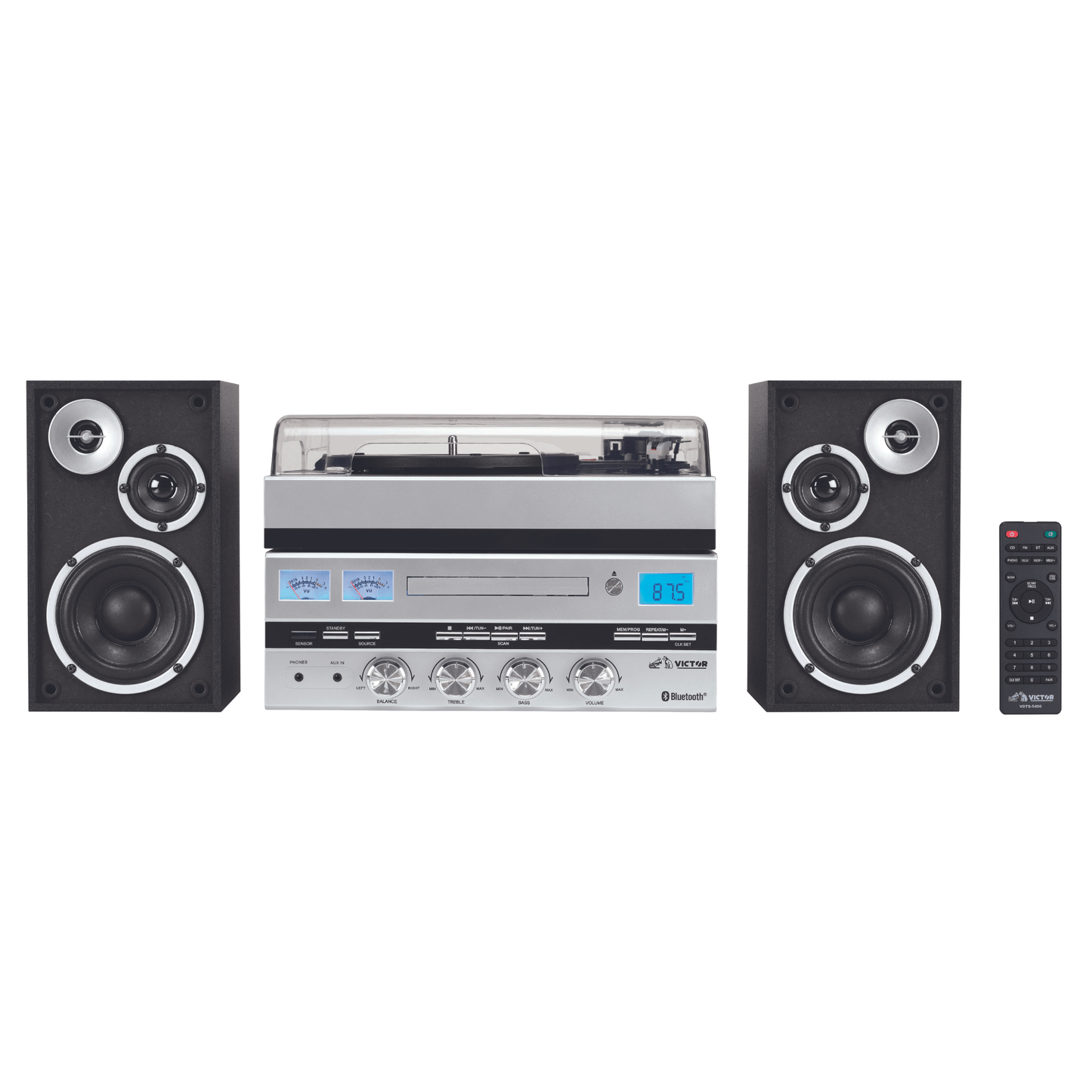 Victor Geneva 5-in-1 Desktop Music Center w Streaming Capabilities and FM Radio