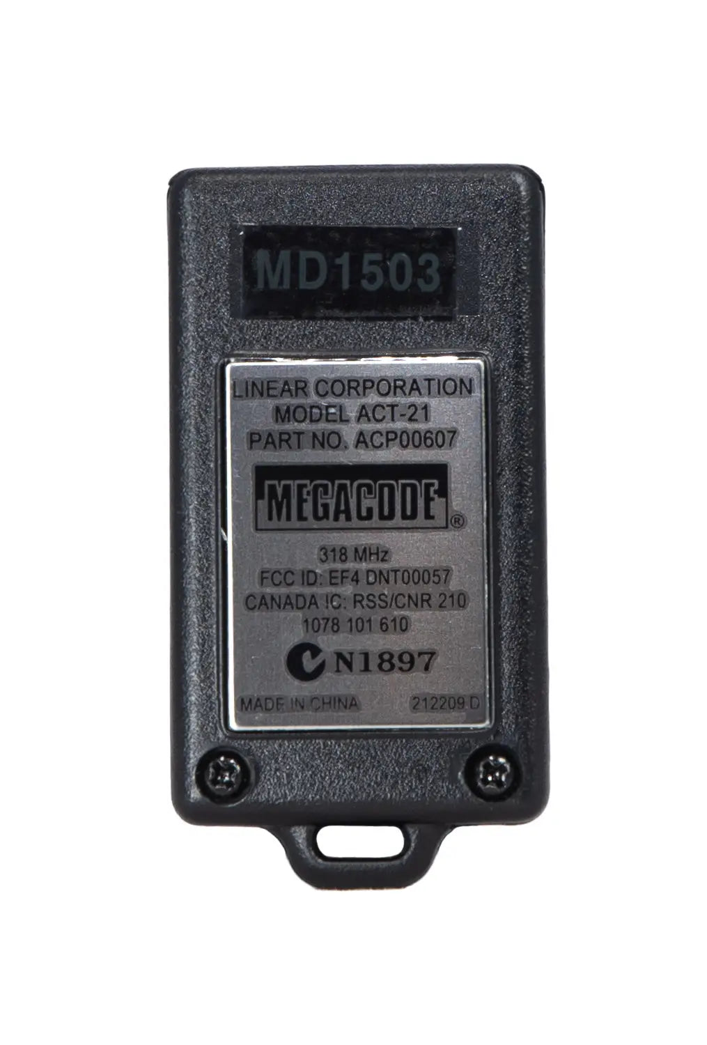 MegaCode ACT21 Megacode 1-button 318 mhz keychain Garage Door Opener Remote Control