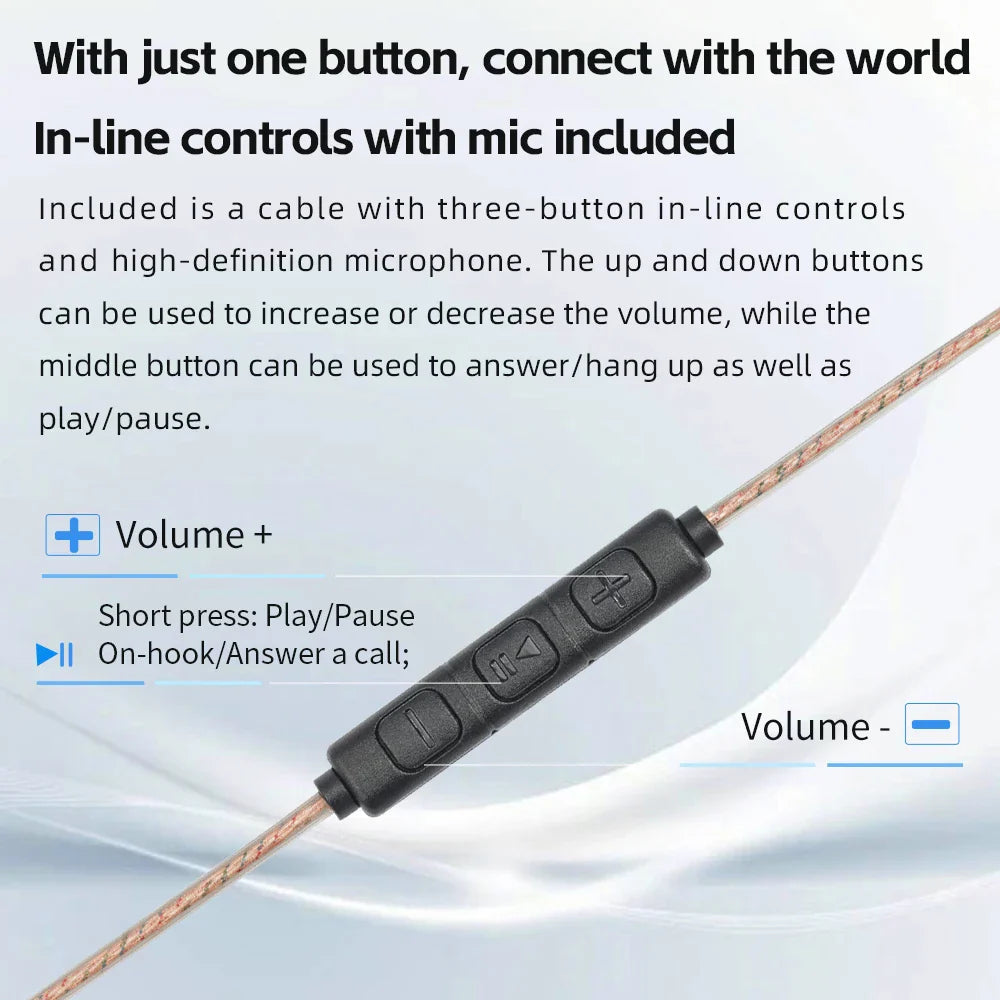 FiiO JD10 Wired Earphones HIFI Stereo Bass Music Earbuds In Ear Sport Headphones Gaming Headset