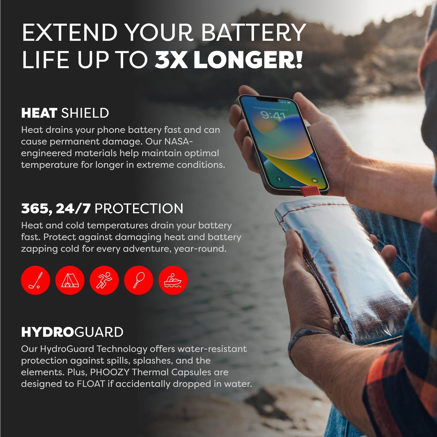 Apollo Series Thermal Phone Case - Extends Battery Life 3X