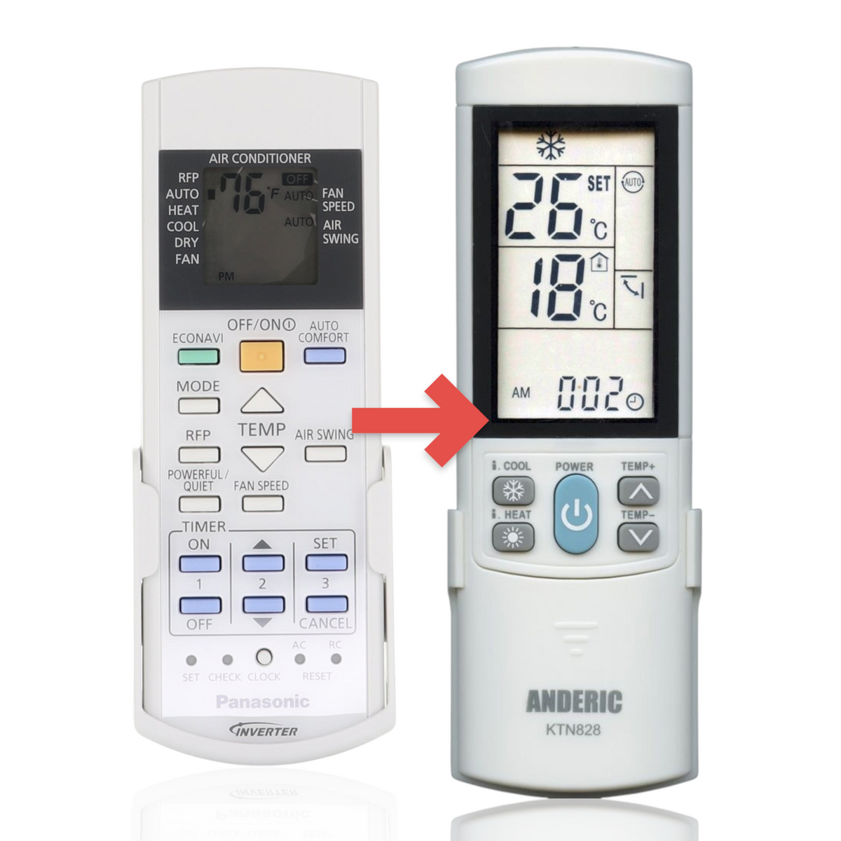 Panasonic CWA75C4444 Mini Split Air Conditioner Remote Control | LCD screen | Thermostatic | IR - CWA75C4444