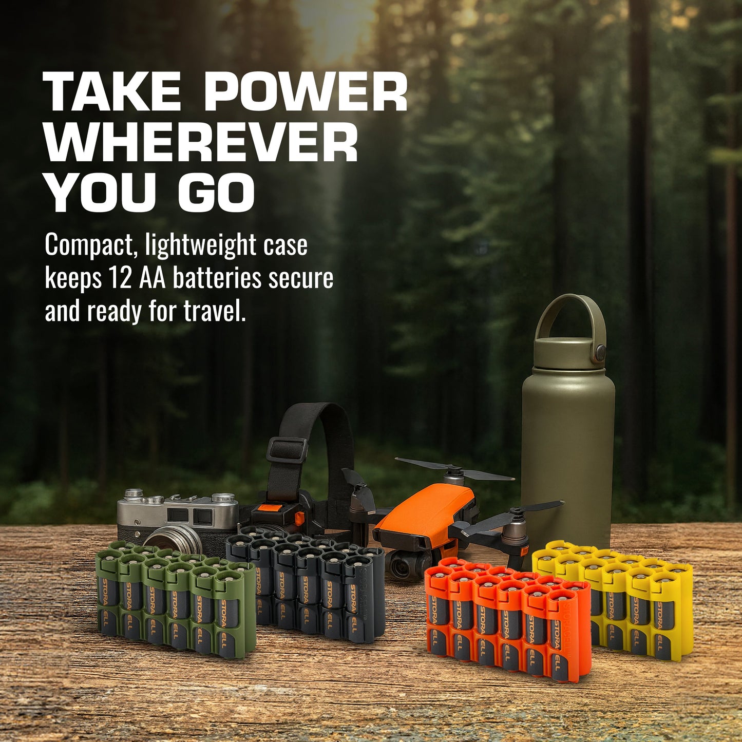 12 AA Pack Battery Caddy (Military Green)