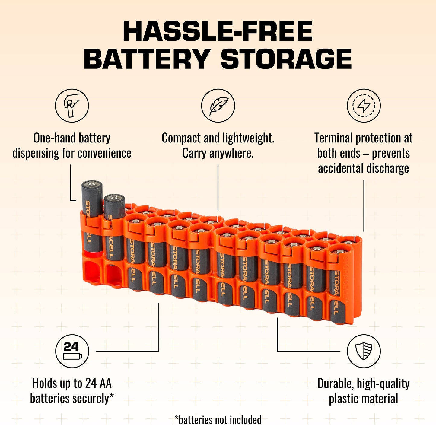 24 AA Pack Battery Caddy (Orange)