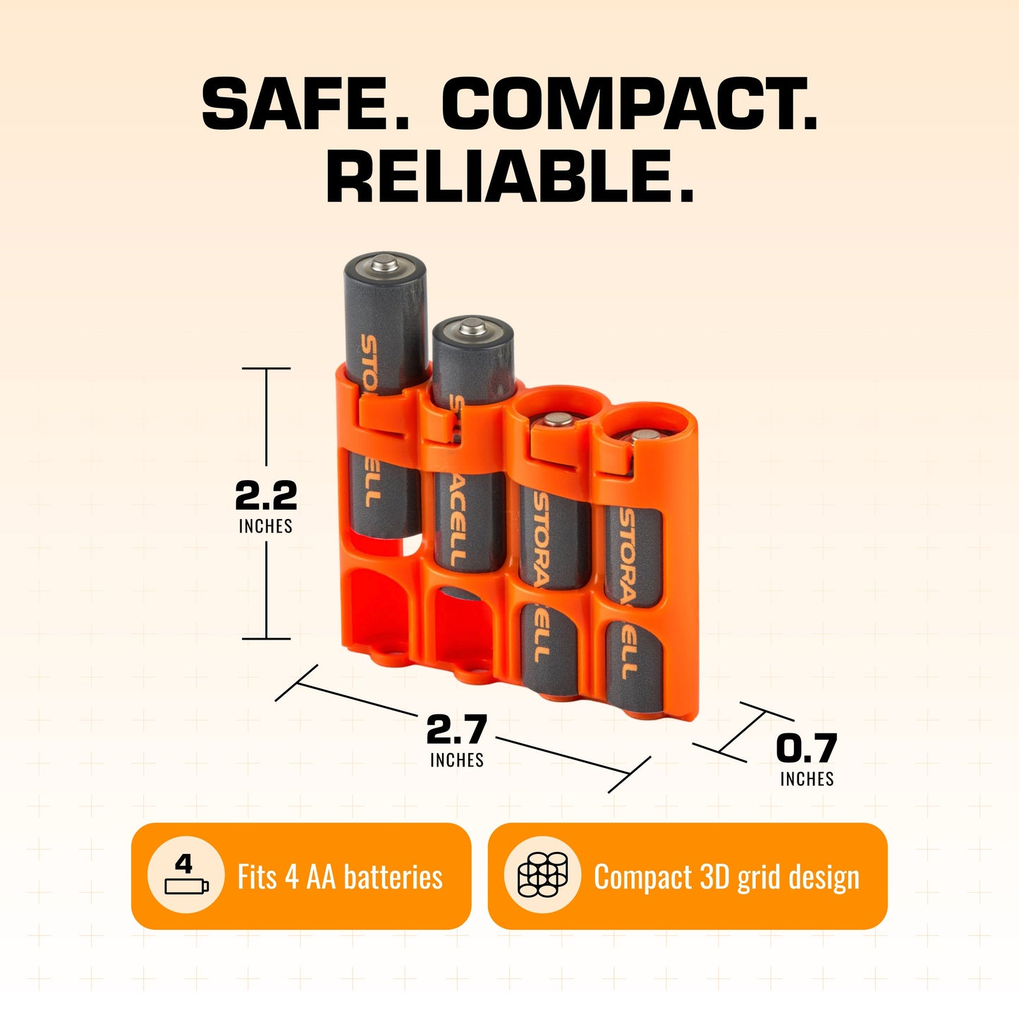 Slim Line AA 4 Pack (Orange)