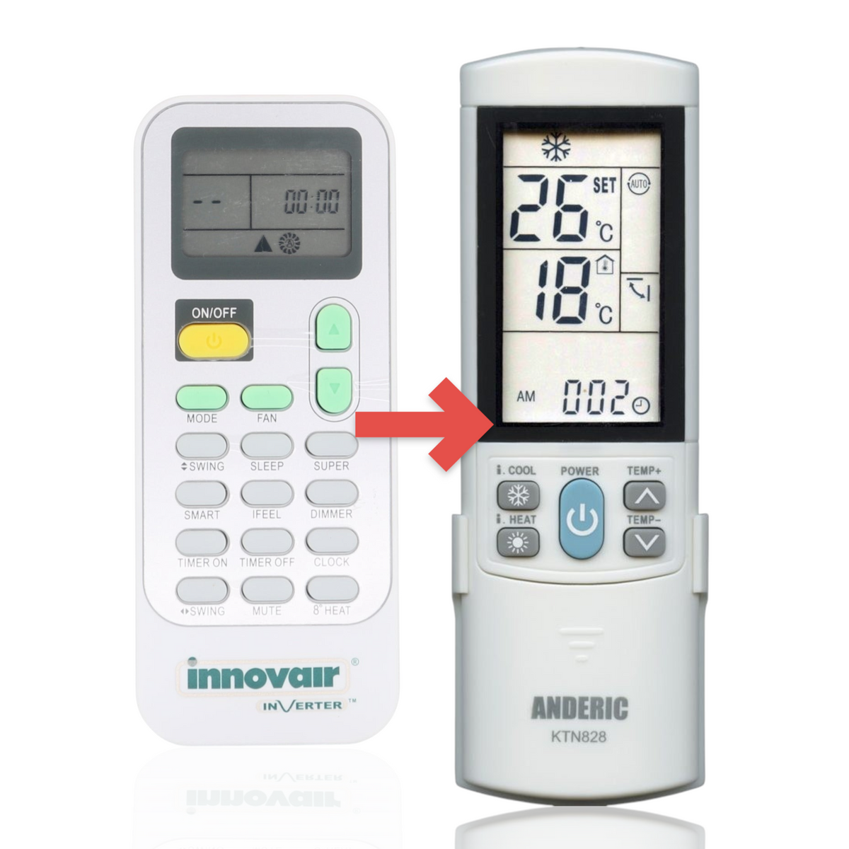 Innovair inverter DG11J1-72 Air Conditioner Remote Control - DG11J172