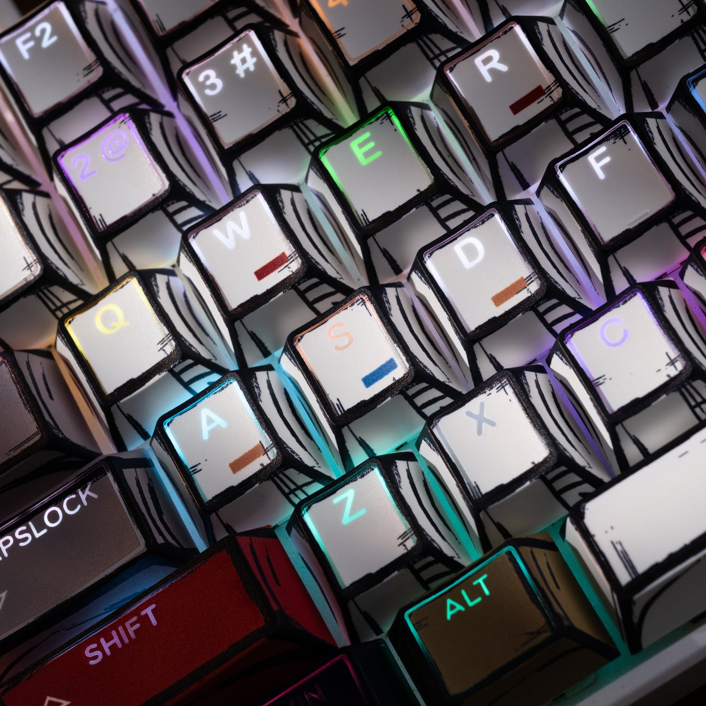 XVX PRISM Shine-Through Double-Shot Cherry Profile PBT Keycap Set 142-key