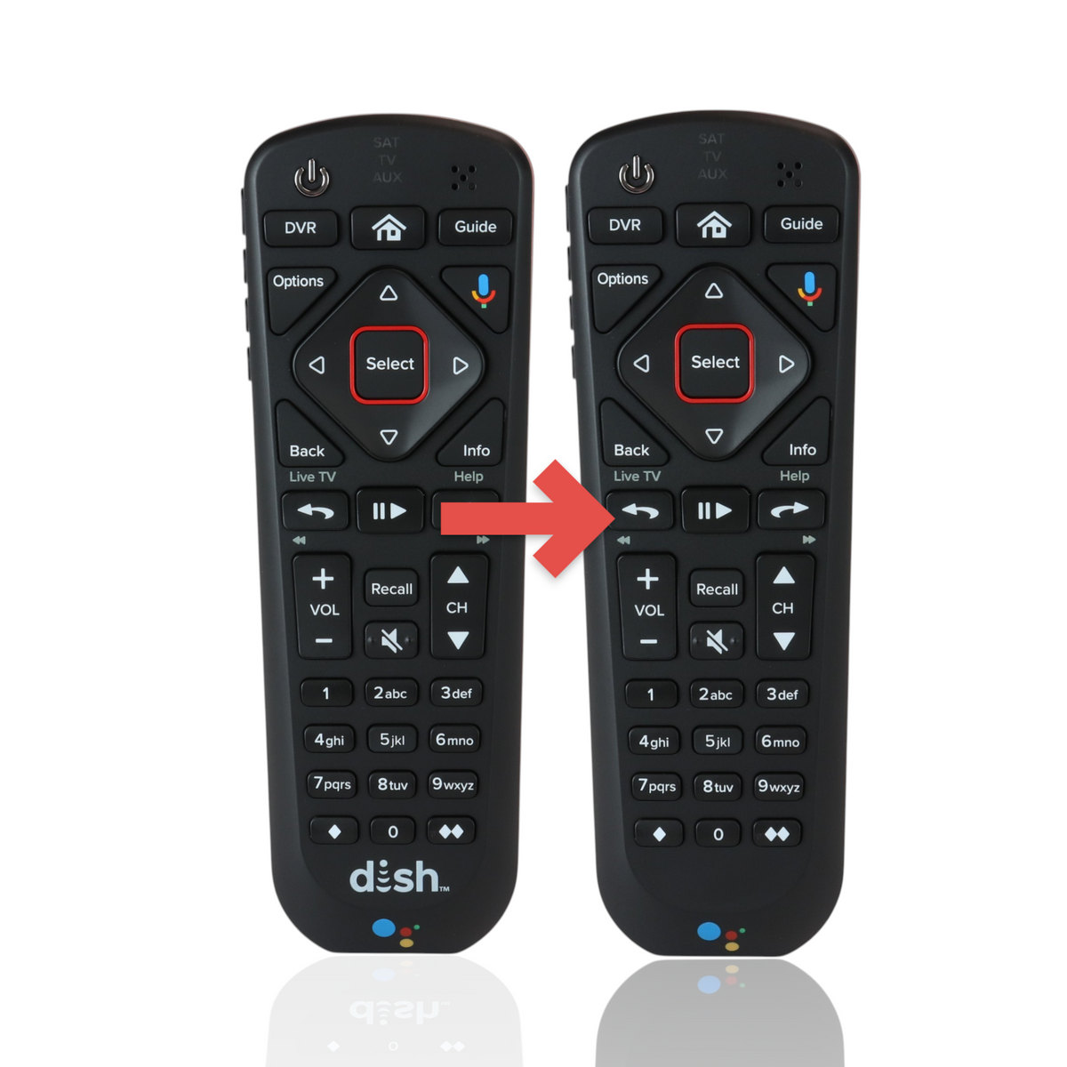 Dish-Network 54.3 UHF 2G for Hopper with Google Assistant Satellite Remote Control - 219243