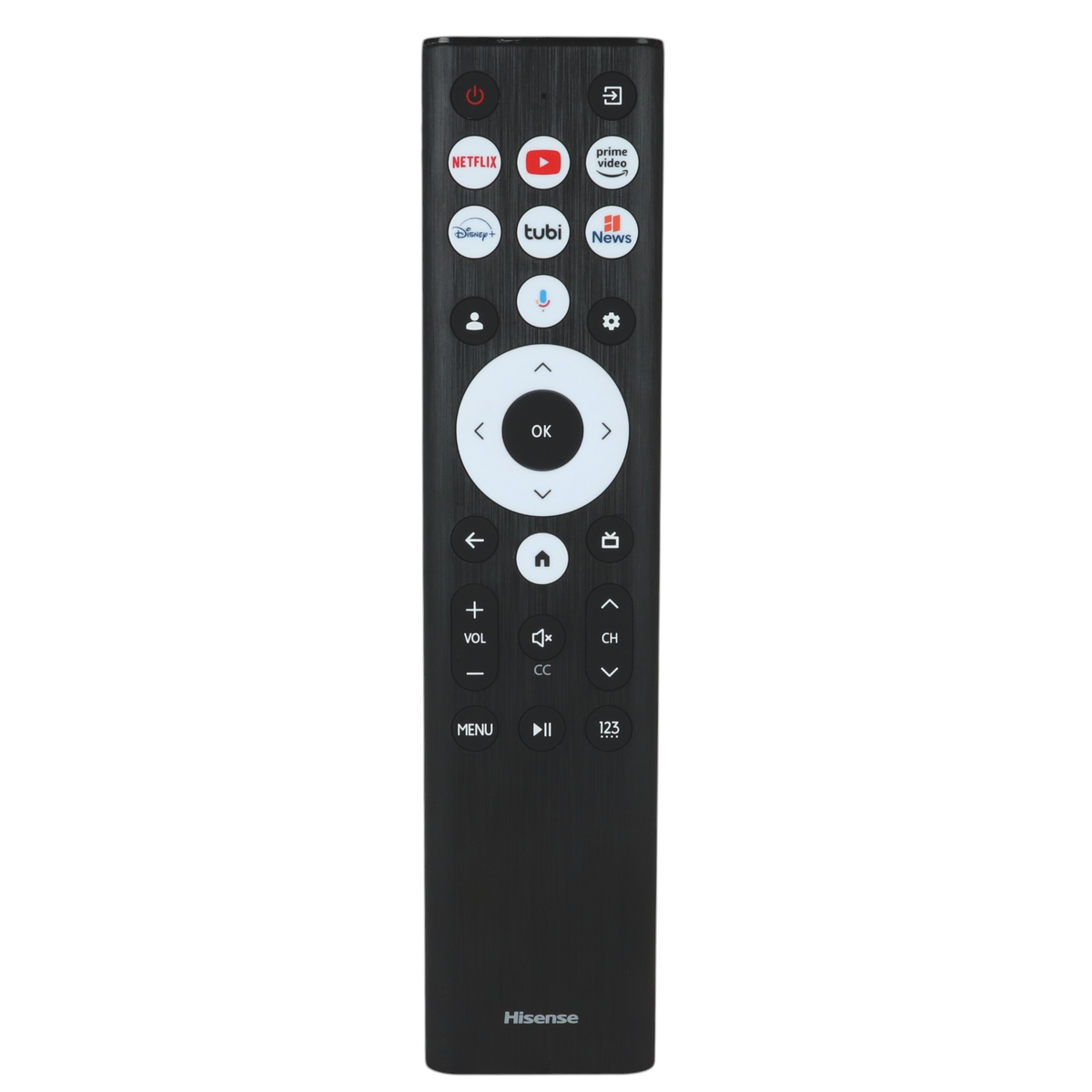 Hisense ERF6B80HL Google Voice TV Remote Control | Voice | Google Android | A7 Series | U8 Series - ERF6B80HL