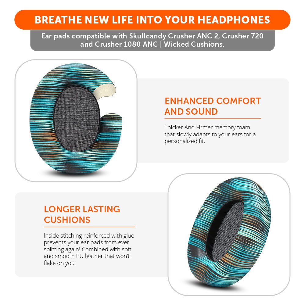 Upgraded Skullcandy Crusher ANC 2 Earpads - WC PadZ Crusher ANC 2