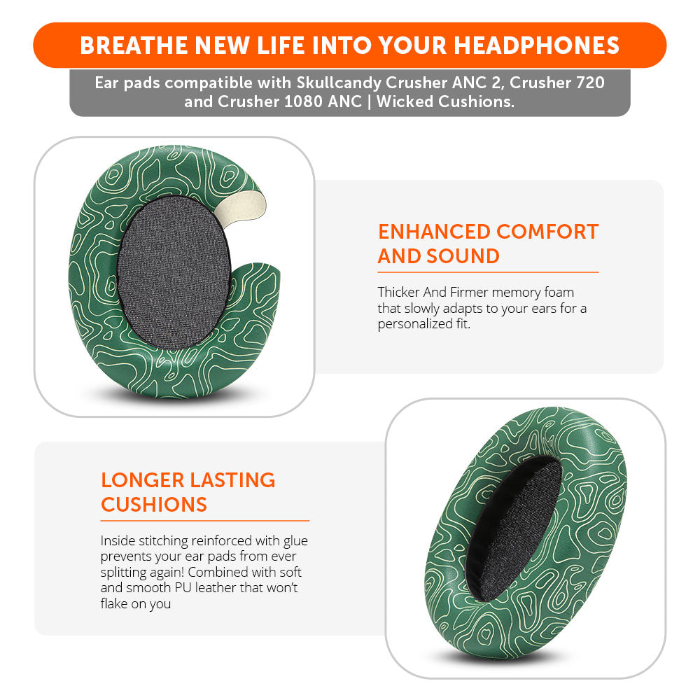 Upgraded Skullcandy Crusher ANC 2 Earpads - WC PadZ Crusher ANC 2