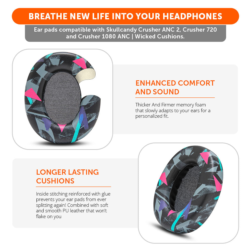 Upgraded Skullcandy Crusher ANC 2 Earpads - WC PadZ Crusher ANC 2