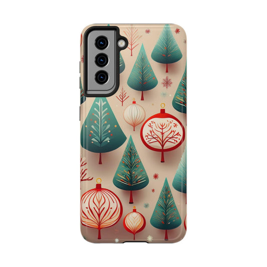 Samsung Green Christmas Tree with Pink Effect Tough Phone Case – Durable Protection, Festive Holiday Design