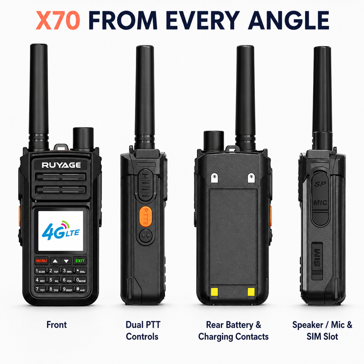 Ruyage Radio Nationwide PTT Dual-Mode Walkie-Talkie(X70)