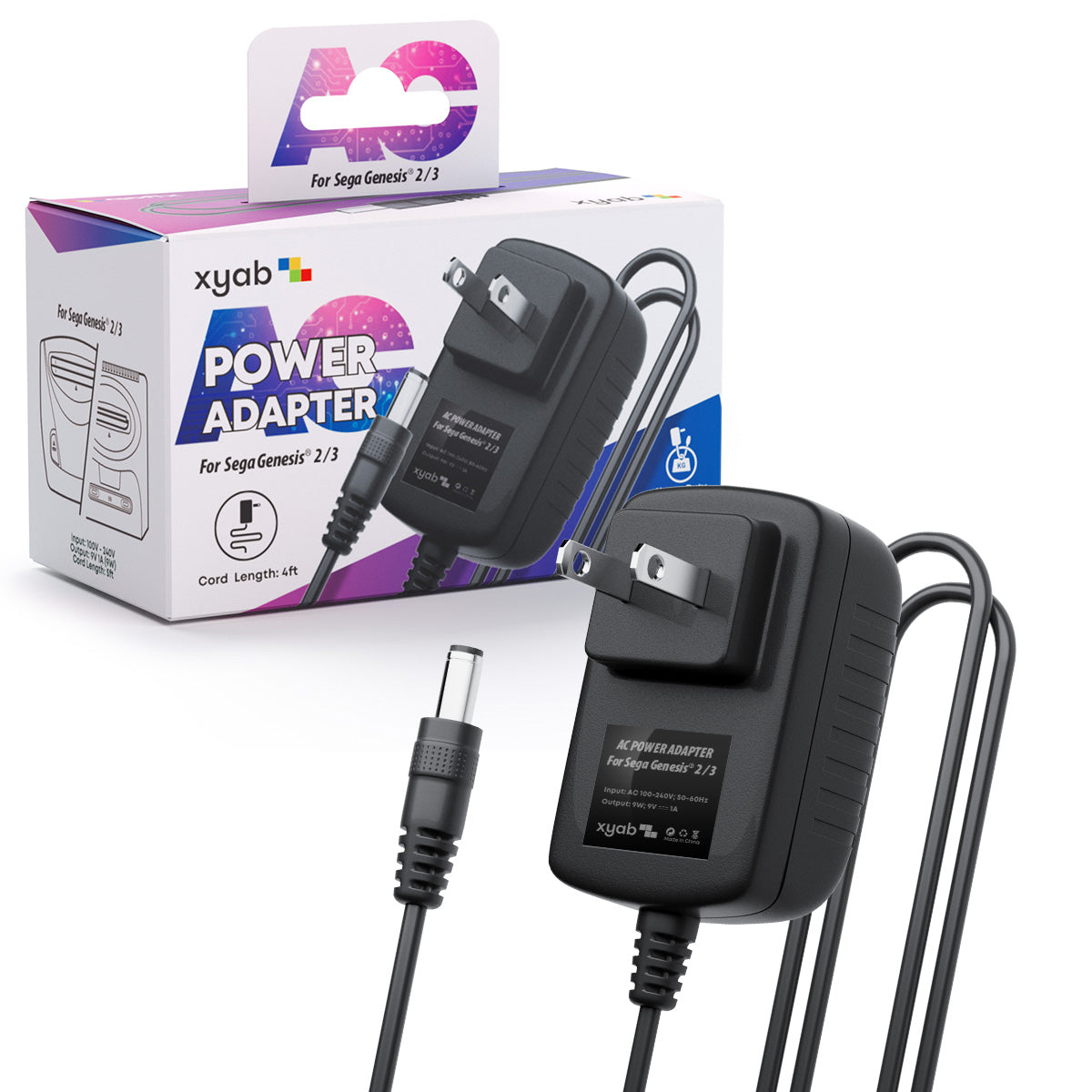 Sega Genesis 2nd Gen / 3rd Gen Power Cable