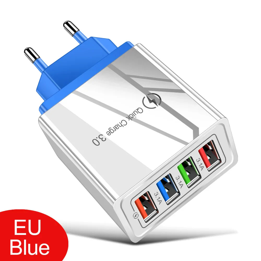 For iPhone 14 USB Charger Quick Charge 3.0 For Samsung Xiaomi mi Tablets Mobile Phone Charger Adapter EU/US Plug Fast Charging
