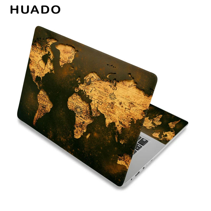 World Map Laptop Sticker 17" Vinyl Notebook Skin 15.6" 15" Decal 12"14" Computer Sticker Cover for Macbook/Asus/HP/Lenovo