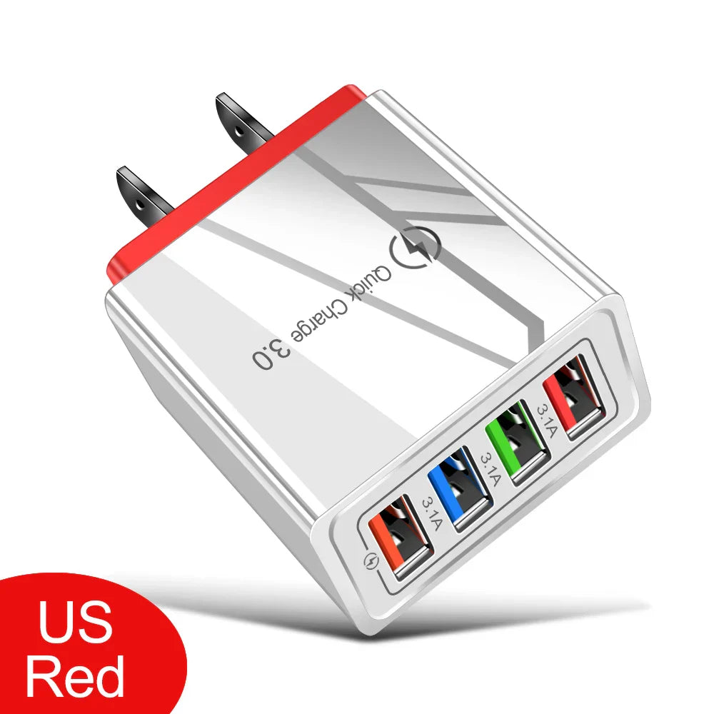 For iPhone 14 USB Charger Quick Charge 3.0 For Samsung Xiaomi mi Tablets Mobile Phone Charger Adapter EU/US Plug Fast Charging