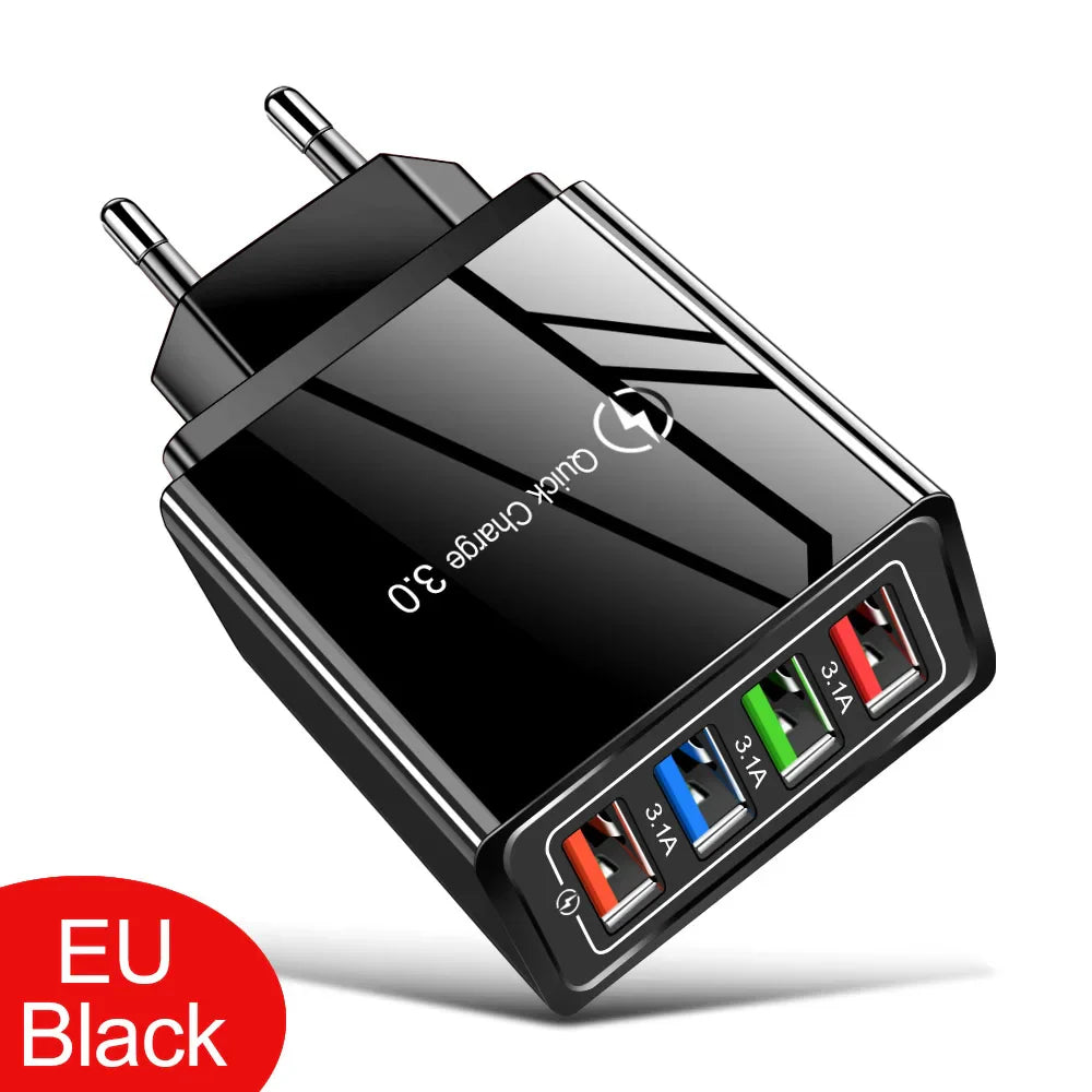 For iPhone 14 USB Charger Quick Charge 3.0 For Samsung Xiaomi mi Tablets Mobile Phone Charger Adapter EU/US Plug Fast Charging