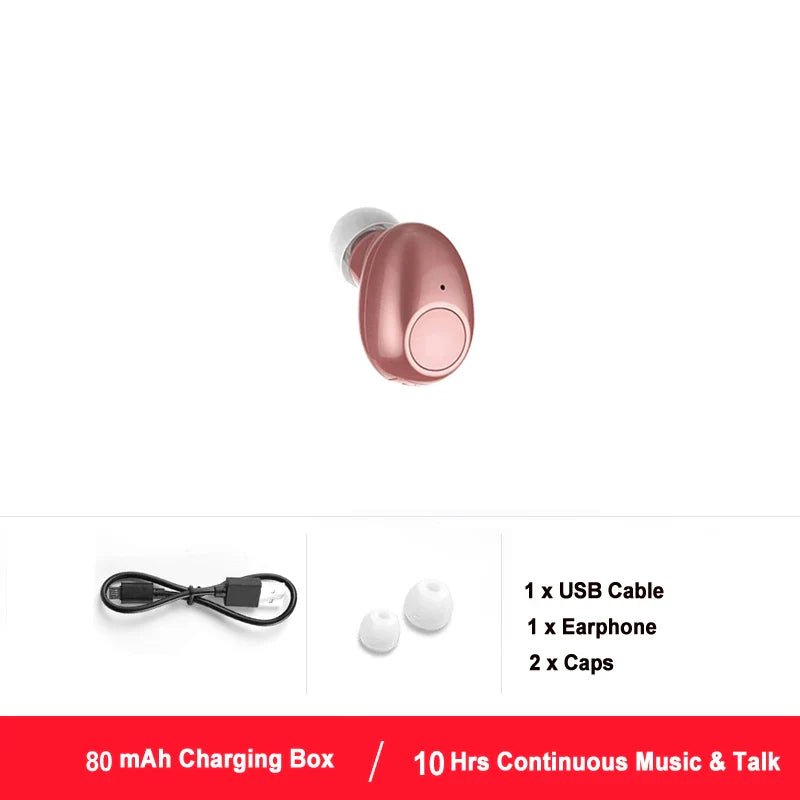 NVAHVA Mini Bluetooth Earphone 10 Hrs Working, Bluetooth Headset Wireless Earbud Earphone Hands-free For Phones Car TV PCSport