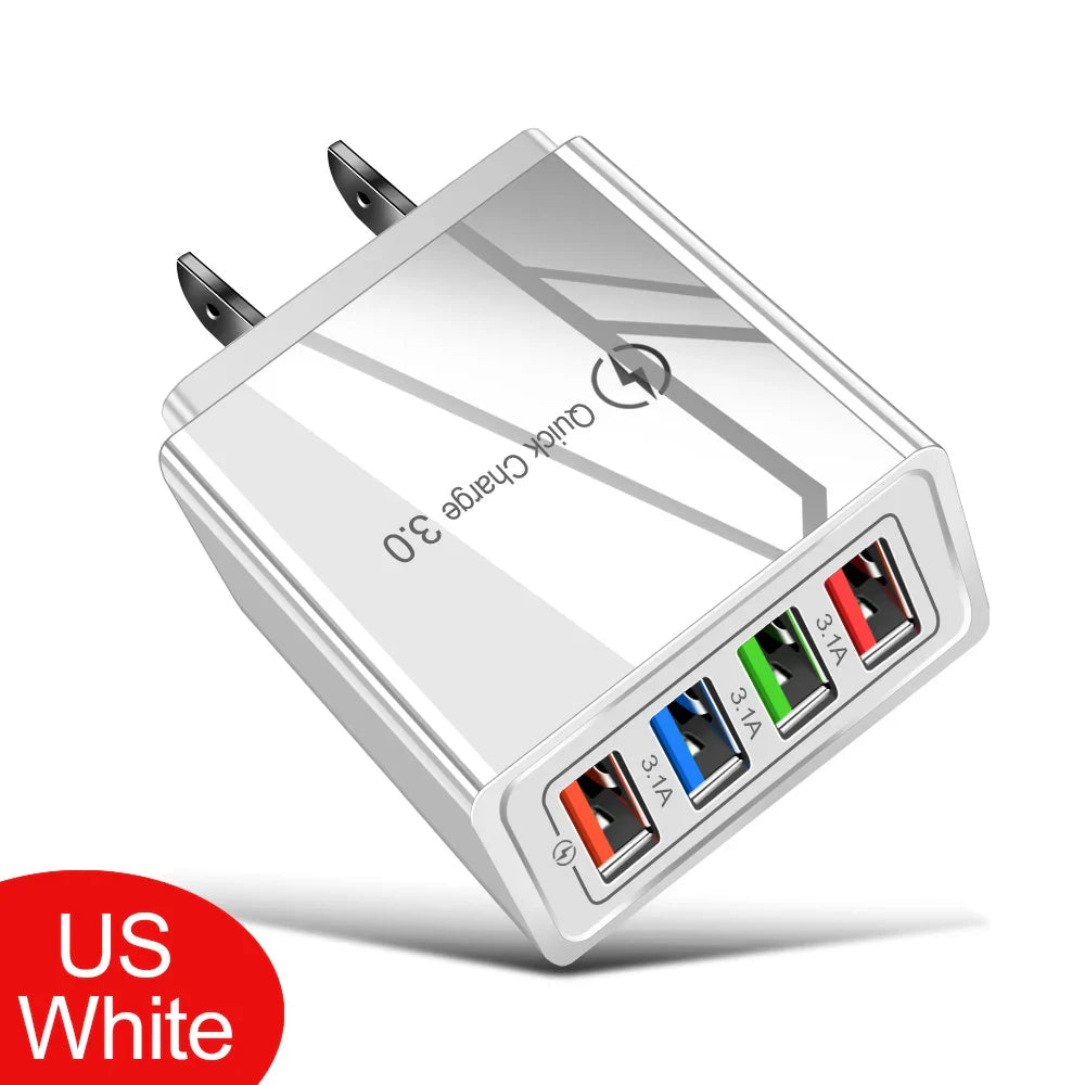 For iPhone 14 USB Charger Quick Charge 3.0 For Samsung Xiaomi mi Tablets Mobile Phone Charger Adapter EU/US Plug Fast Charging