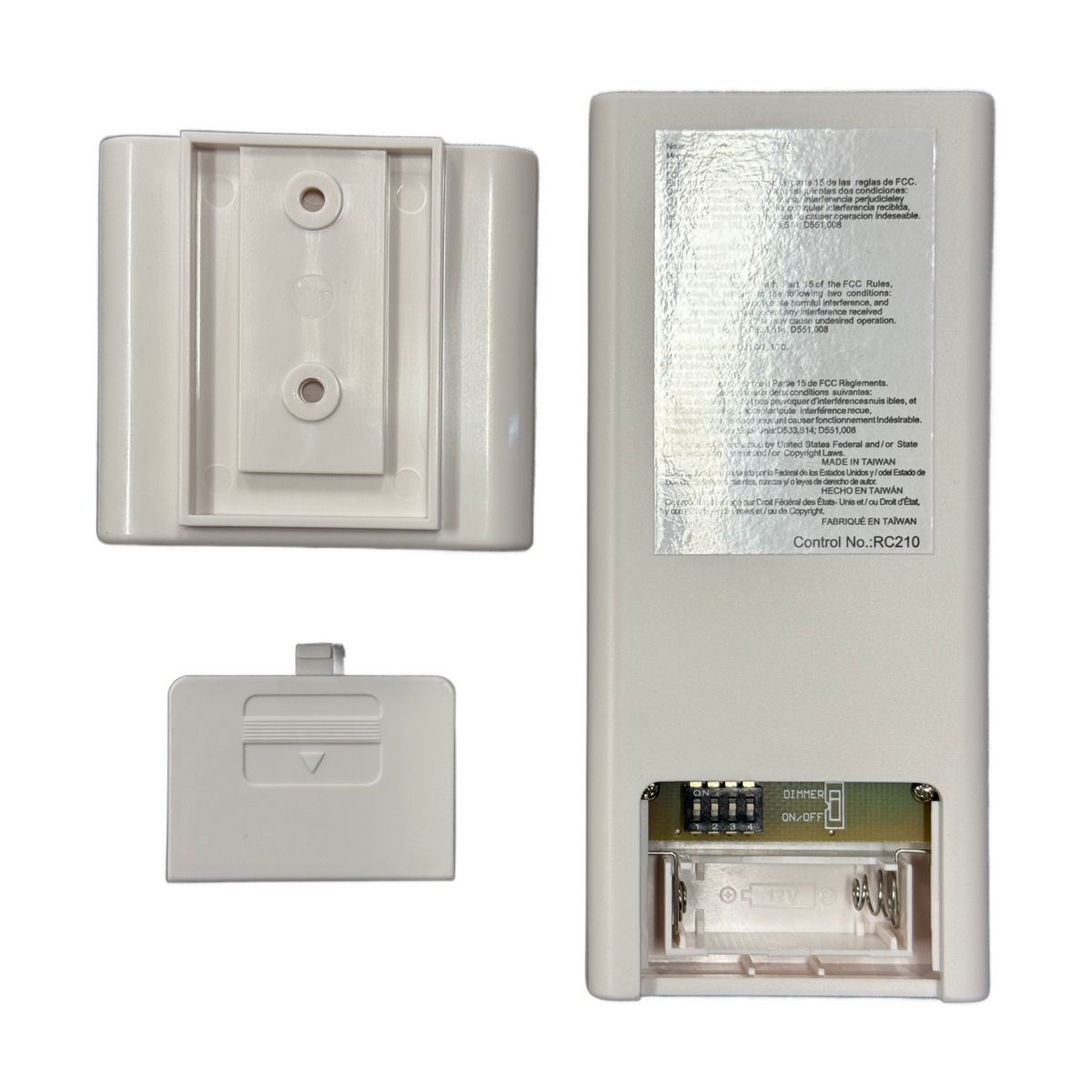 Minka-Aire AireControl 3-Speed Handheld Ceiling Fan Remote Control with Reverse Key - White - RC210, DL-2101T, Y7ZDL2101T