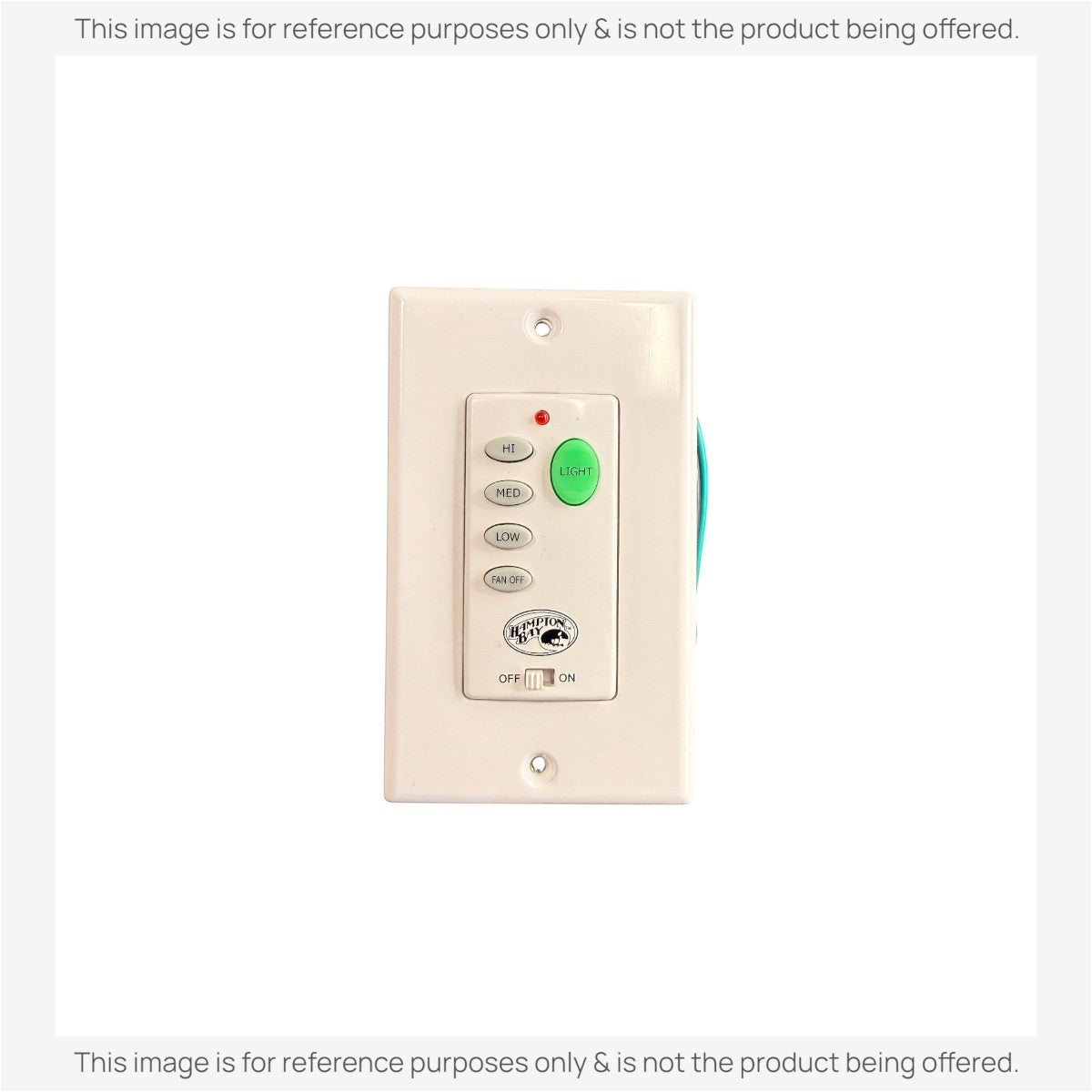 Hampton Bay UC9050H Wired Ceiling Fan Wall Plate Remote Control | 3-Speed | Up/Down light | Dimming| CHQ9050H | Wired | 4-dip - UC9050H