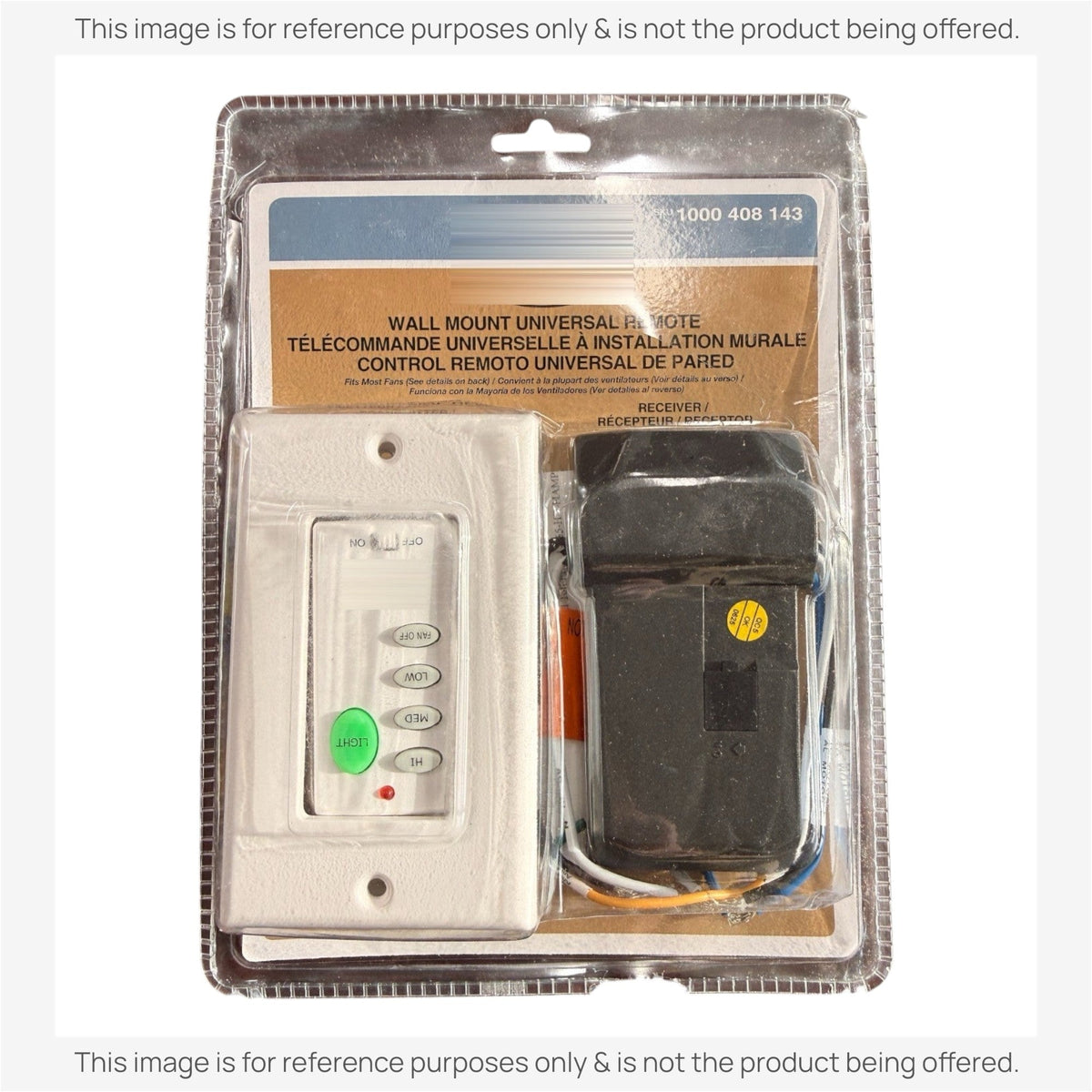 Hampton Bay Universal 3-Speed Wall Plate Remote control Ceiling fan Kit | UC9050H Remote | UC7067RYAI Receiver - 1000408143