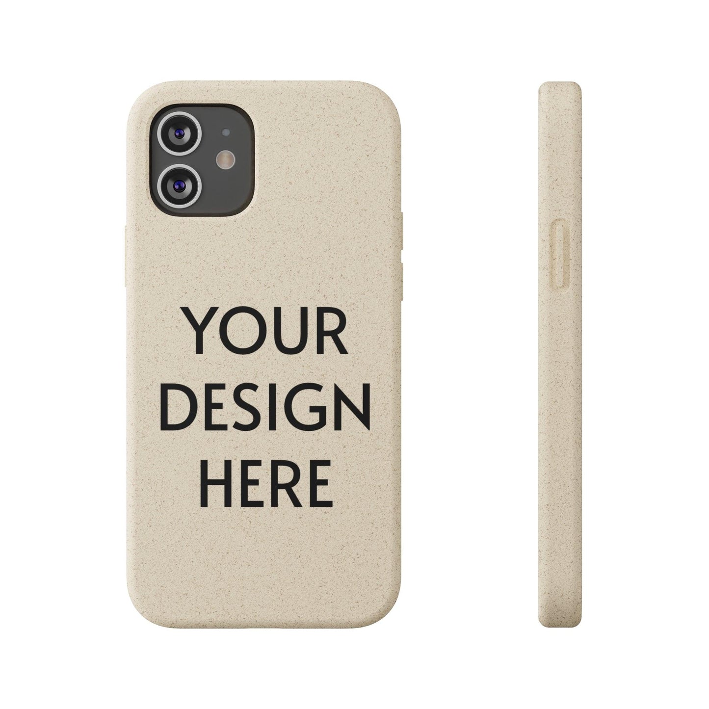Custom Biodegradable Case for iPhone – PLA & PBAT Polymers, Bamboo Fiber, Matte Finish, Wireless Charging Compatible