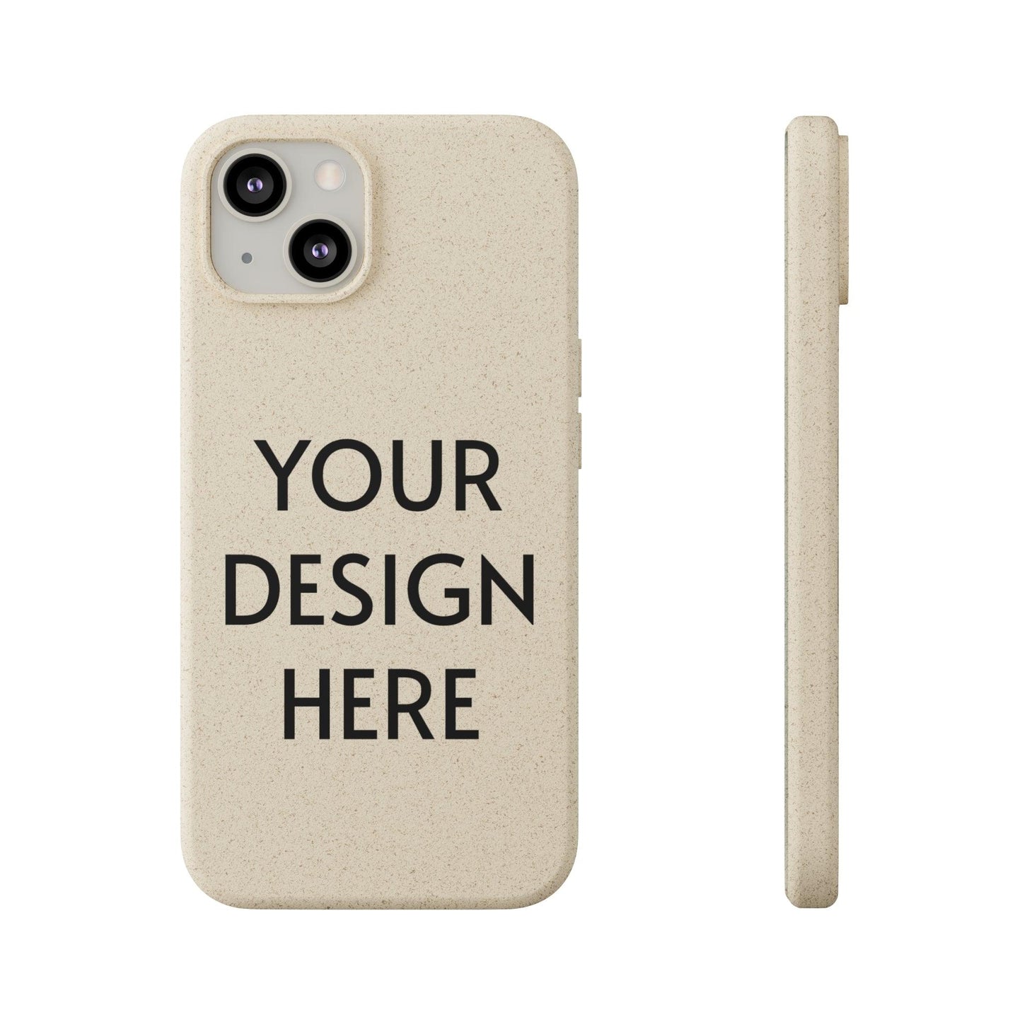 Custom Biodegradable Case for iPhone – PLA & PBAT Polymers, Bamboo Fiber, Matte Finish, Wireless Charging Compatible