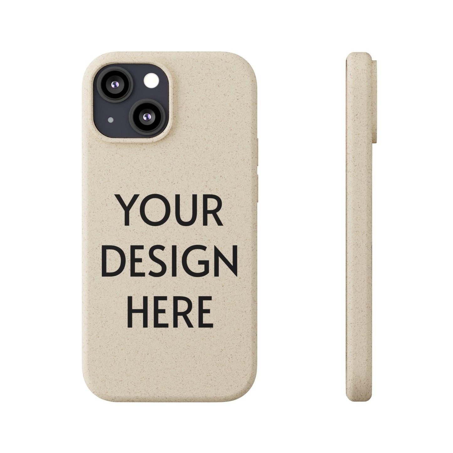 Custom Biodegradable Case for iPhone – PLA & PBAT Polymers, Bamboo Fiber, Matte Finish, Wireless Charging Compatible