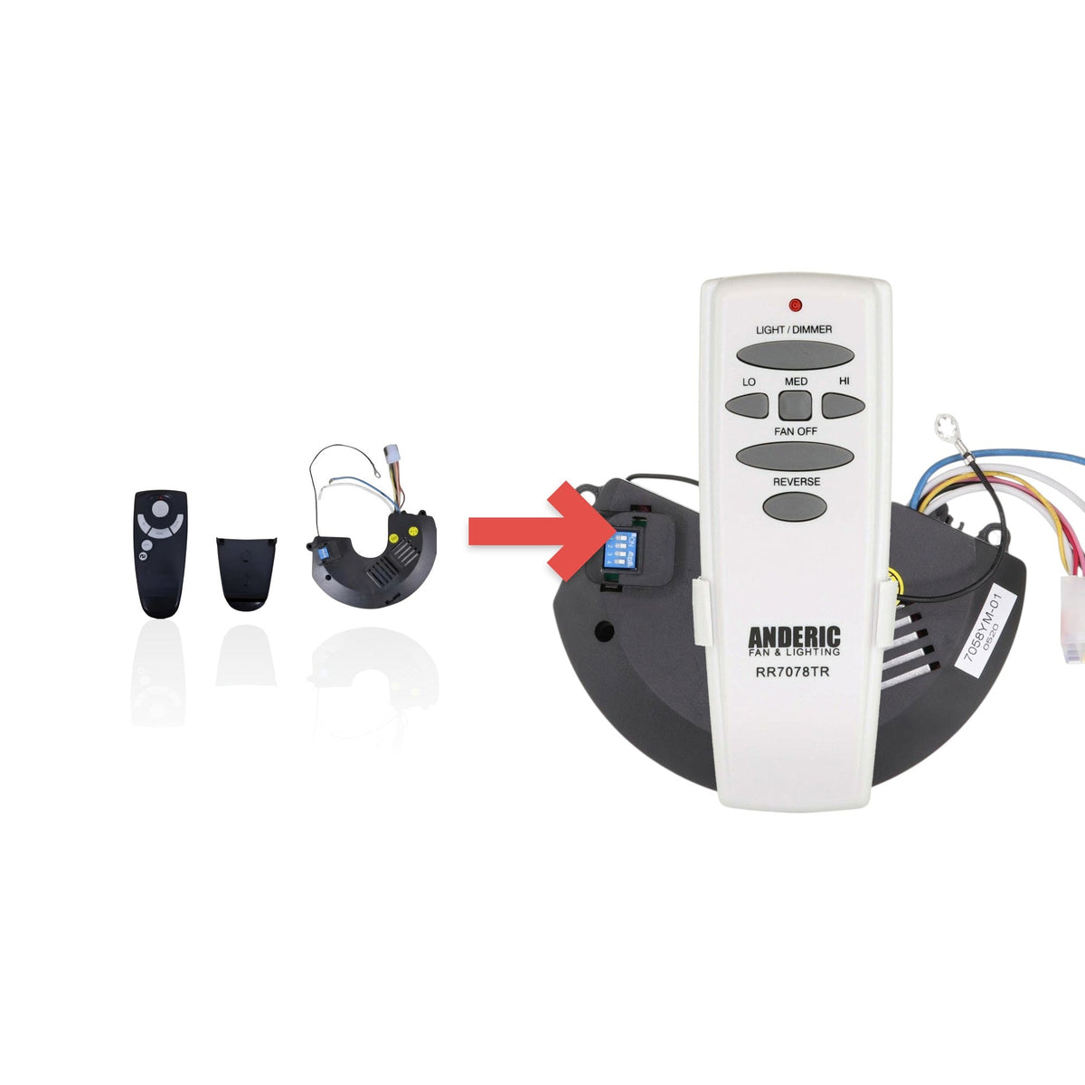 Hampton Bay Brookedale 60 Inch Ceiling Fan Remote Control and Receiver Kit - Air Cool - 247008054