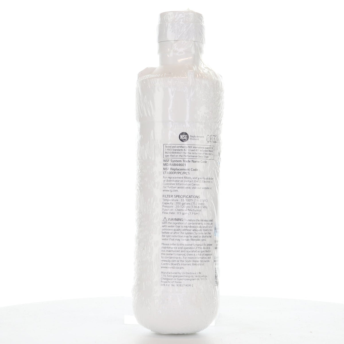 LG LT1000P / ADQ747935 Refrigerator Water Filter Replacement Cartridge - AGF80300704